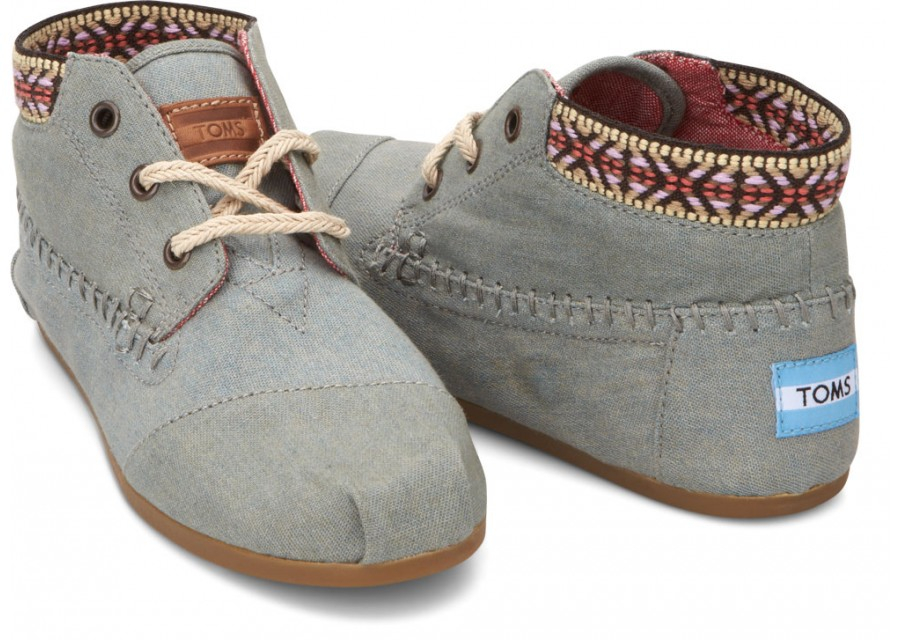 TOMS Chambray Trim Womens Tribal Boots 