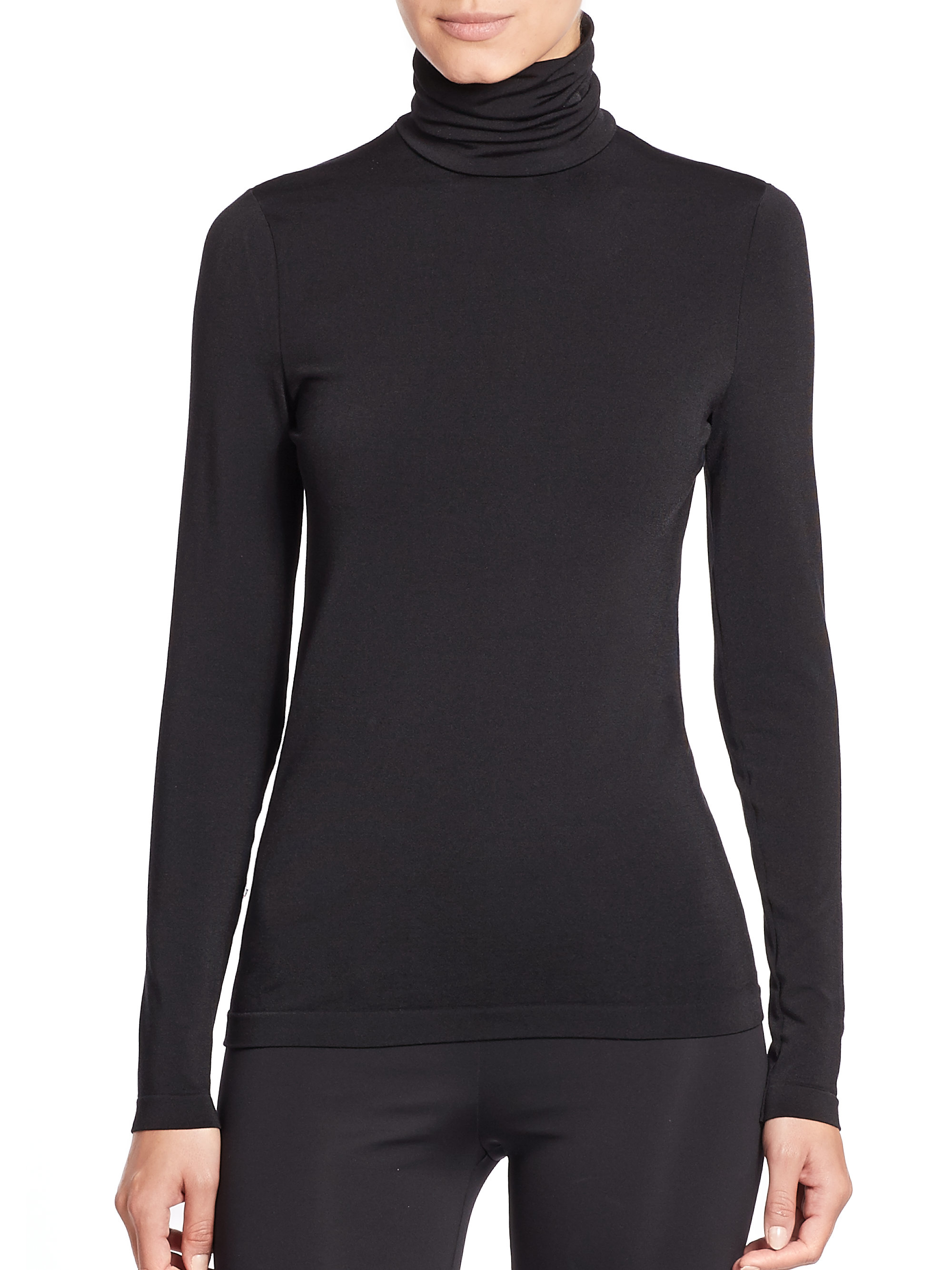 Wolford Luxe Pullover Turtleneck Top in Black | Lyst