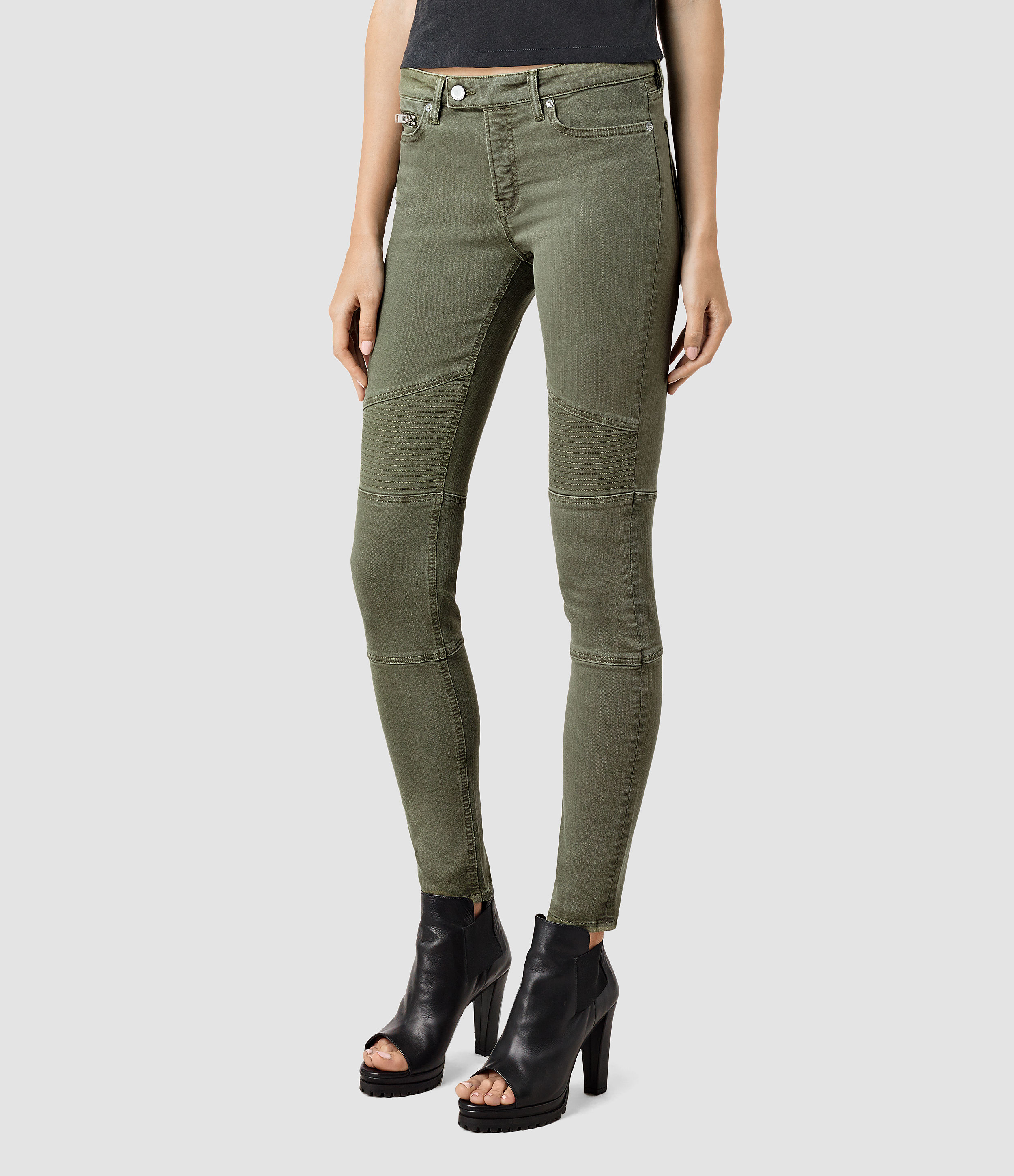 AllSaints Denim Biker Skinny Jeans in 