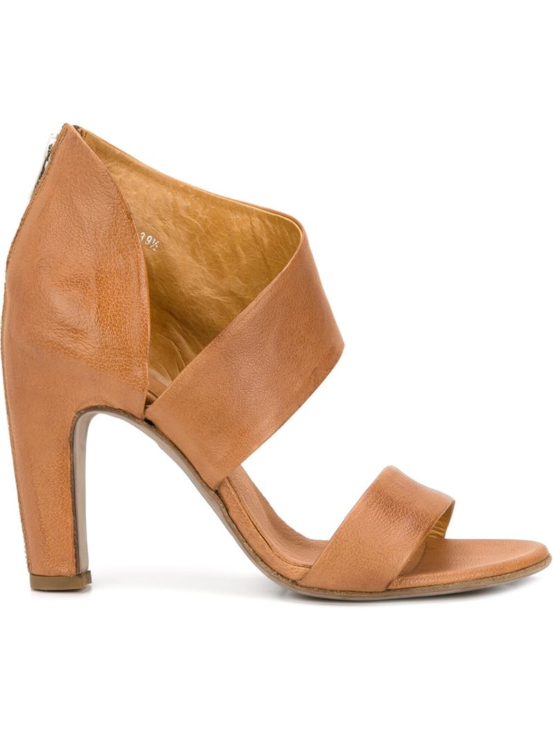 Officine creative Chunky  Heeled Leather Sandals  in Brown 