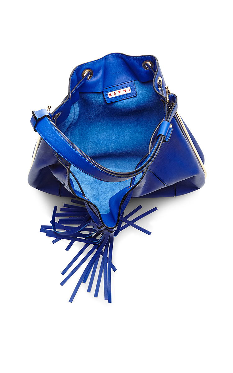 nordic blue leather bag