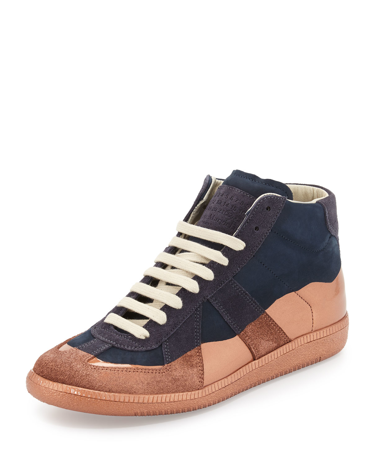 navy blue maison margiela sneakers