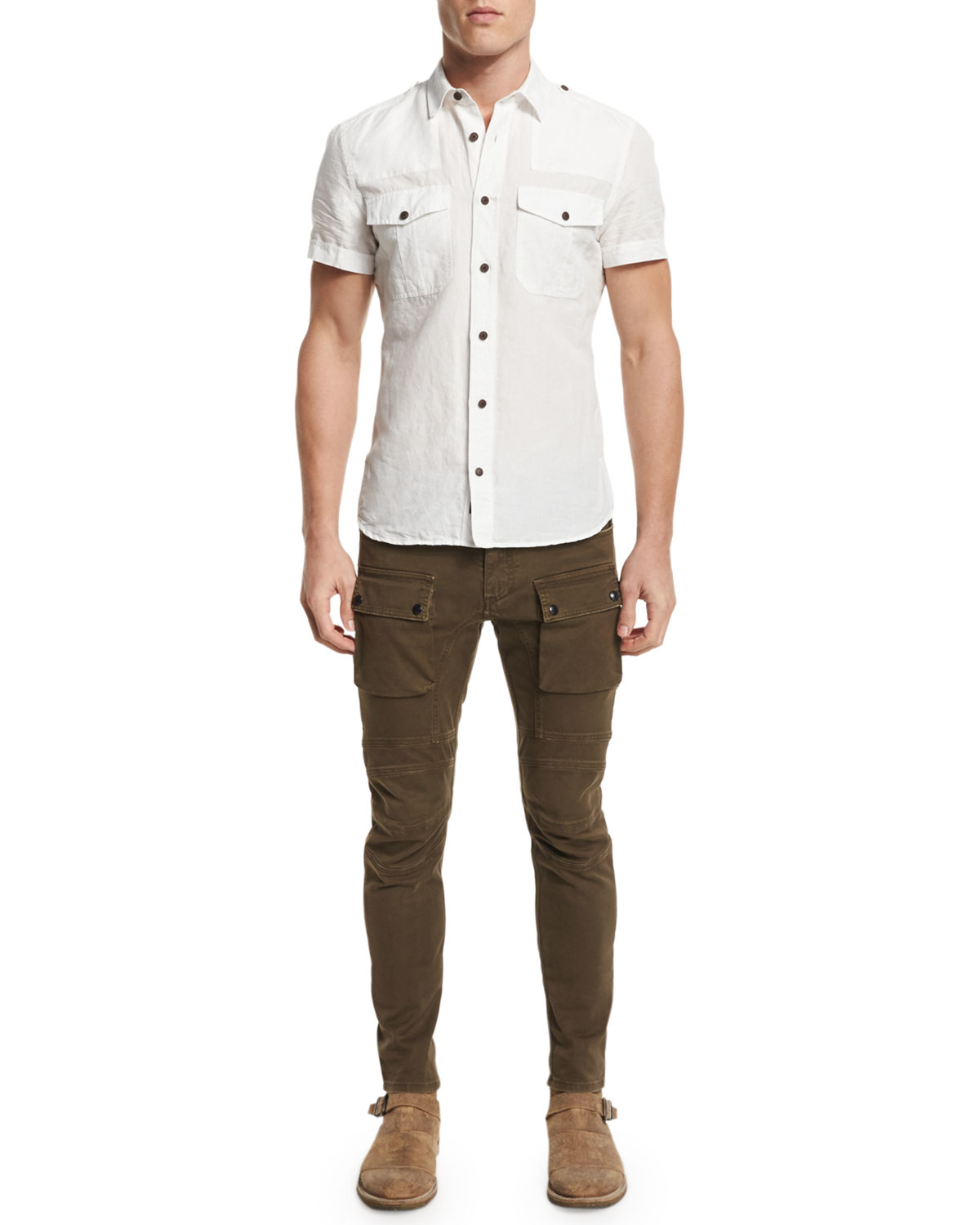 slim fit utility pants