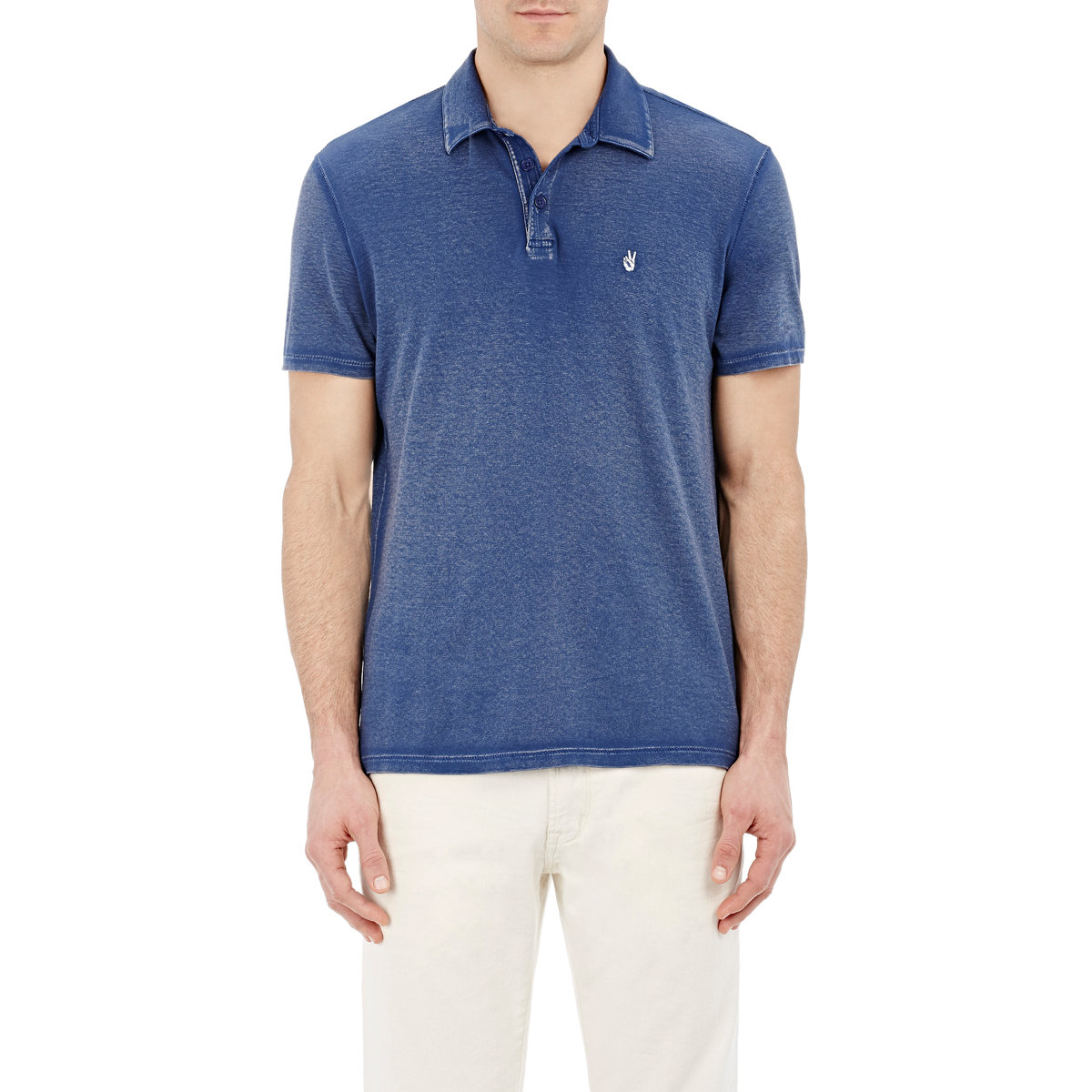 John varvatos Peace Sign Polo Shirt in Blue for Men | Lyst