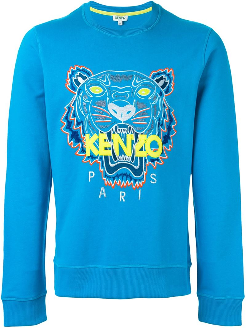 KENZO Cotton 'tiger' Sweatshirt in Blue 