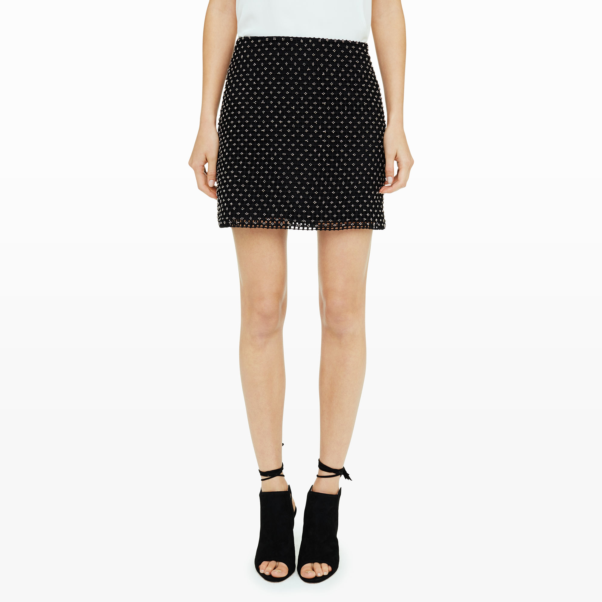 Lyst Club Monaco Talene Beaded Skirt in Black