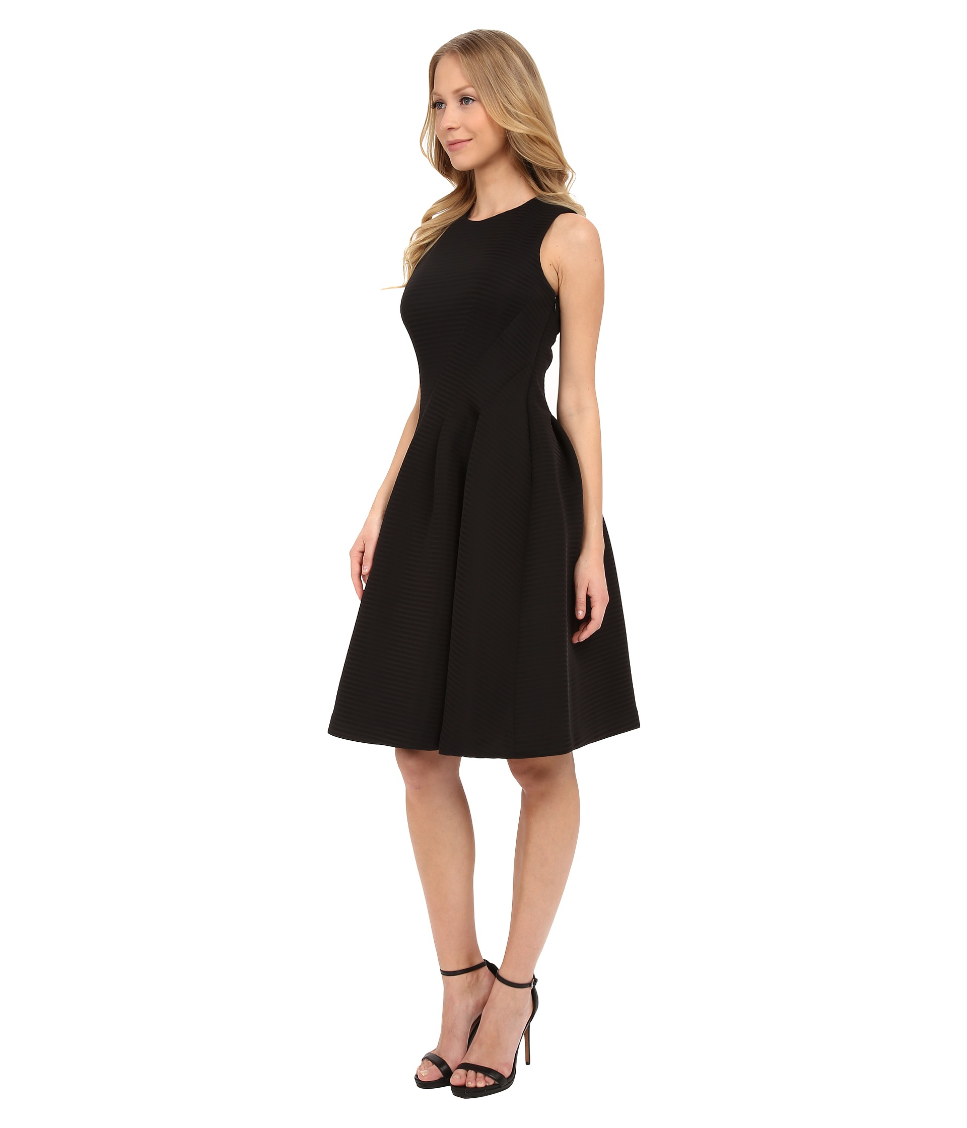 Calvin Klein Fit & Flare Dress in Black | Lyst