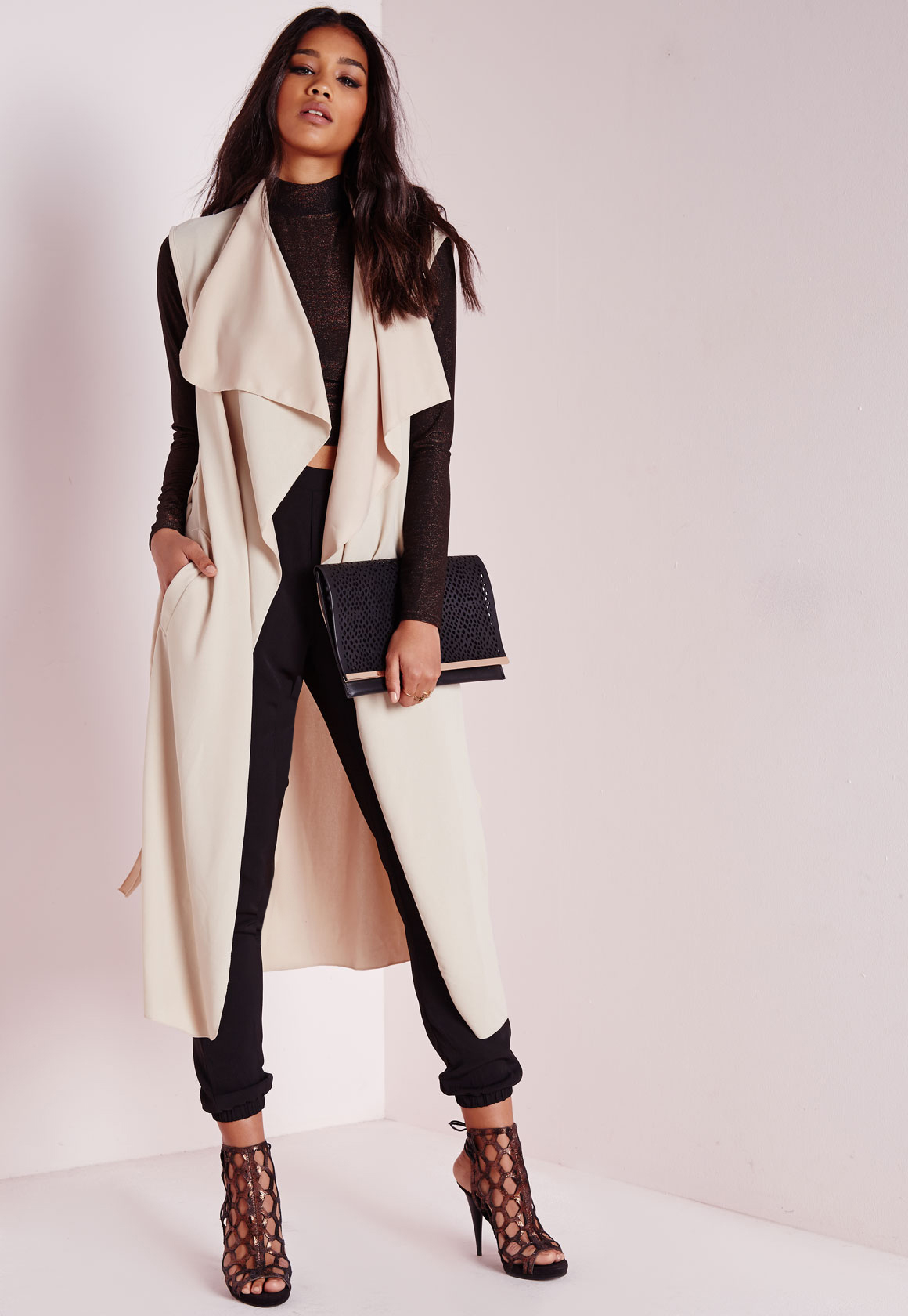 waterfall coat sleeveless