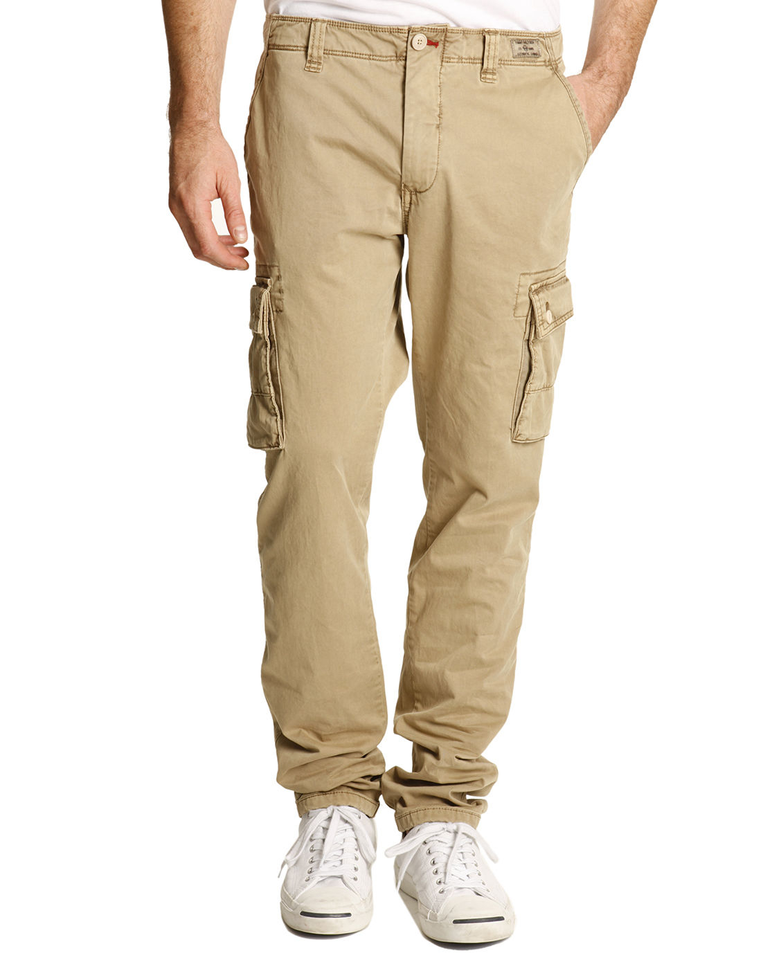 Tommy Hilfiger Hudson Beige Slim Fit Chinos Cargo Trousers in Beige for ...