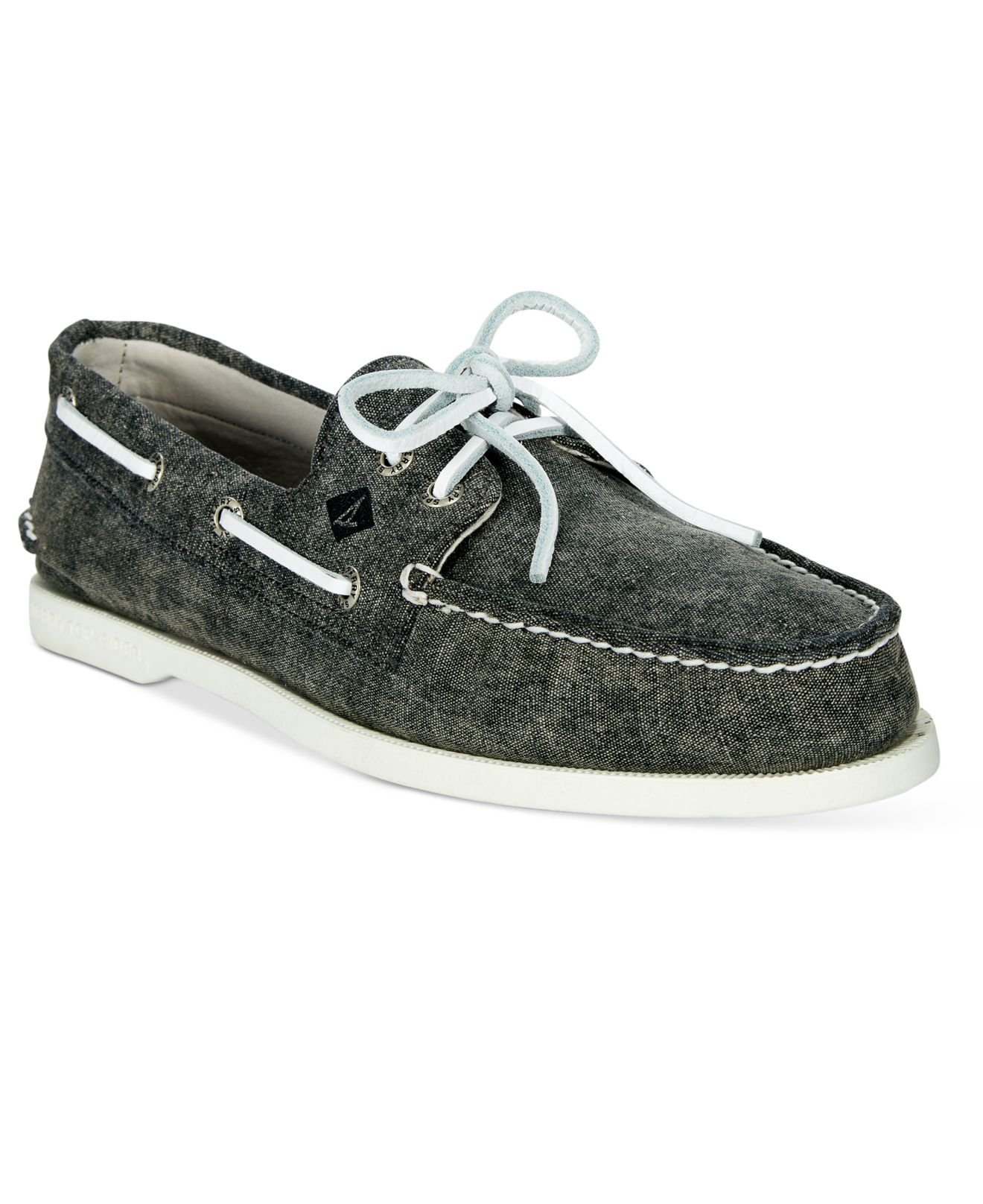 Sperry topsider Men's A/o White Cap Canvas Boat Shoes in Gray for Men