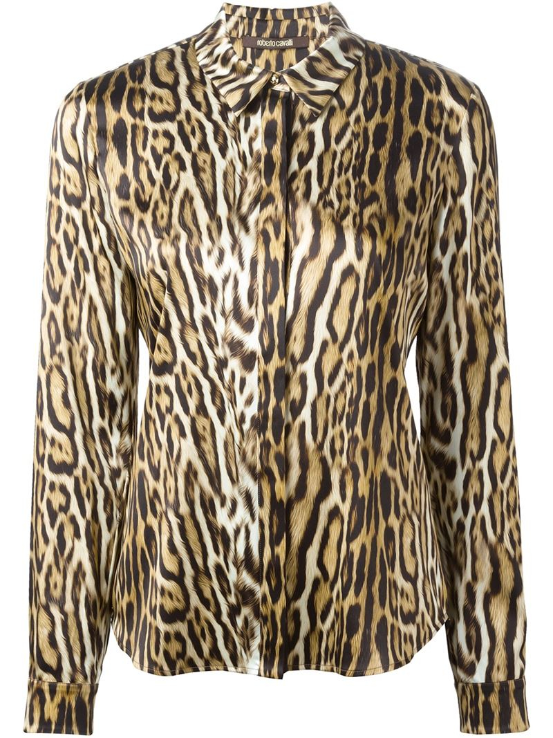 Roberto Cavalli Leopard Print Shirt in Animal (BLACK) | Lyst