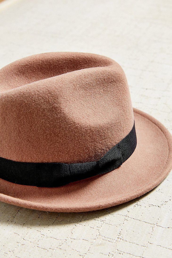 Ecote Wool Bleeker Fedora in Tan (Brown 