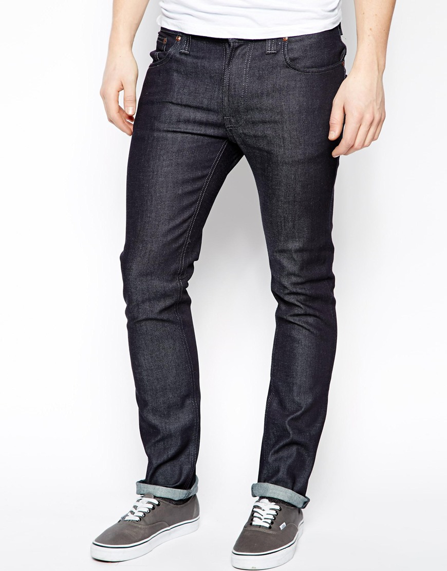 Nudie Jeans Thin Finn Slim Fit Organic Dry Dark Grey Wash in Blue for Men |  Lyst Canada