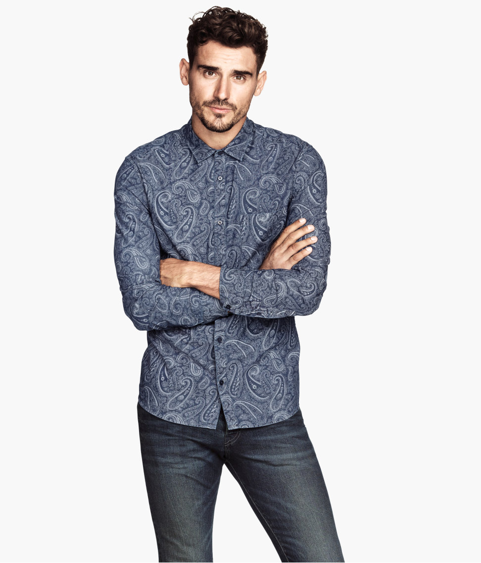 H&M Paisley Shirt in Blue for Men | Lyst