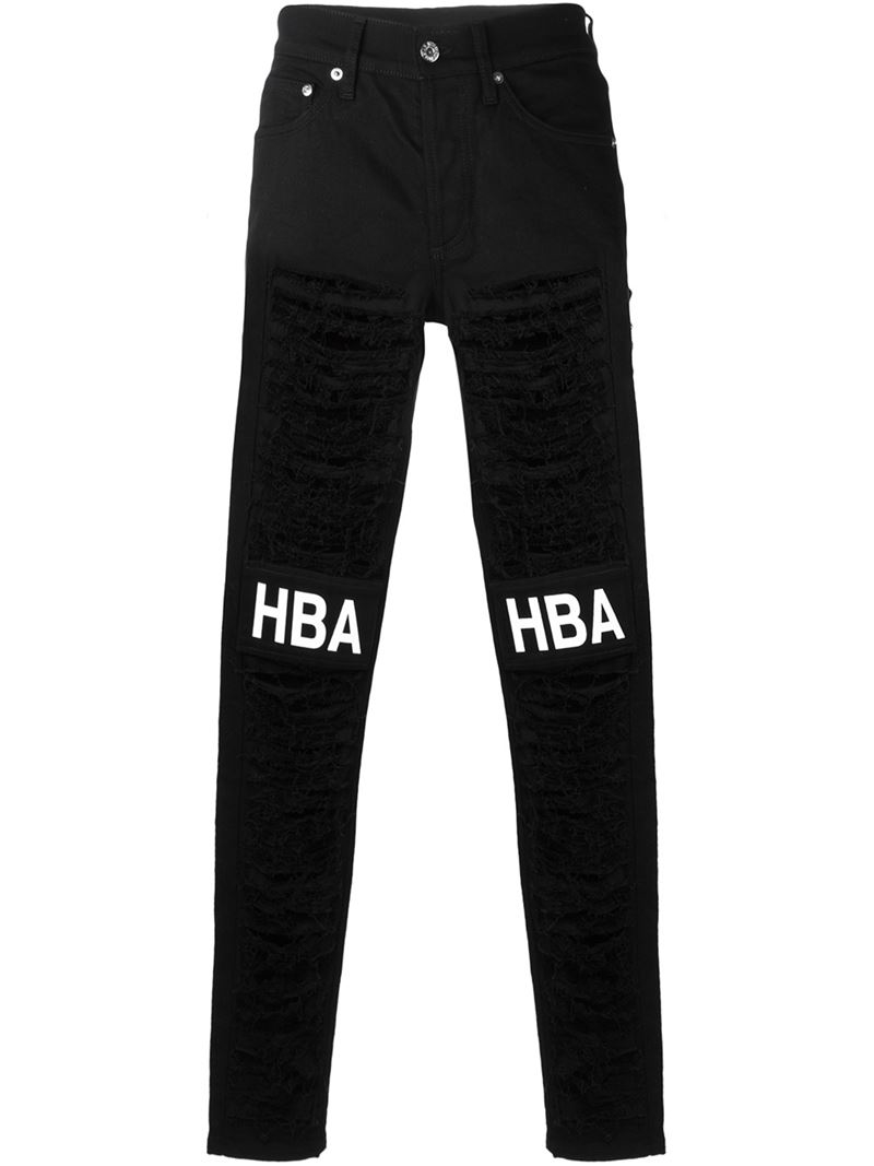 HOOD BY AIR ブラックデニムパンツ Hood By Air Ripped Skinny Jeans in Black for Men | Lyst