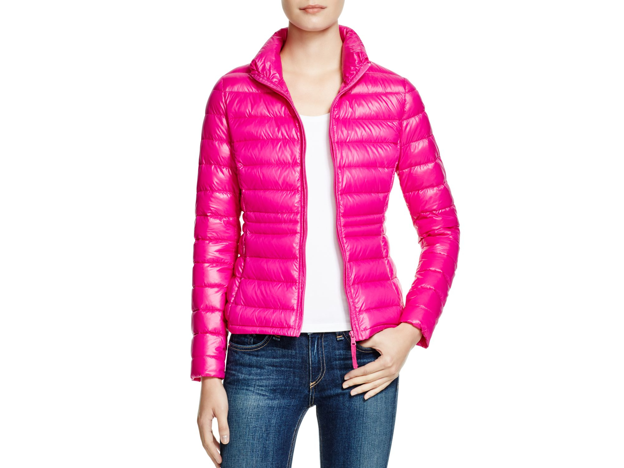 Aqua Packable Down Puffer Jacket in Pink (Shiny Hot Pink) Lyst