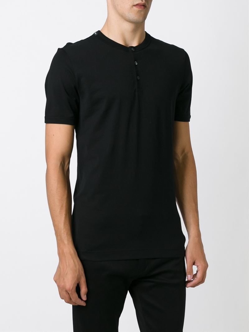 Dolce \u0026 Gabbana Henley T-Shirt in Black 