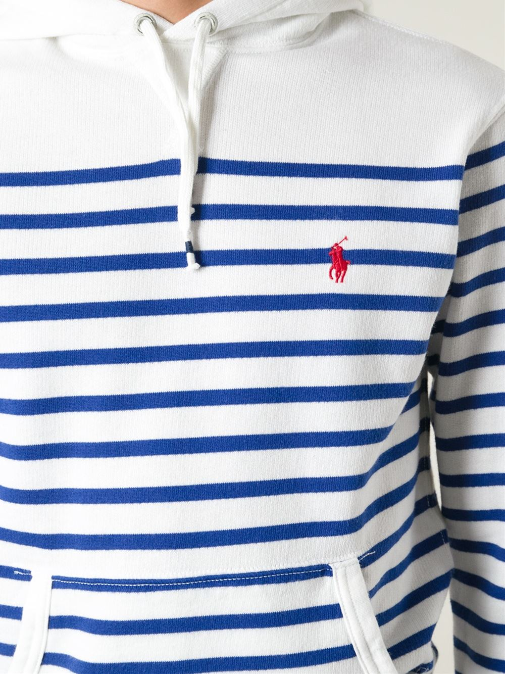Polo Ralph Lauren Striped Hoodie in White for Men | Lyst