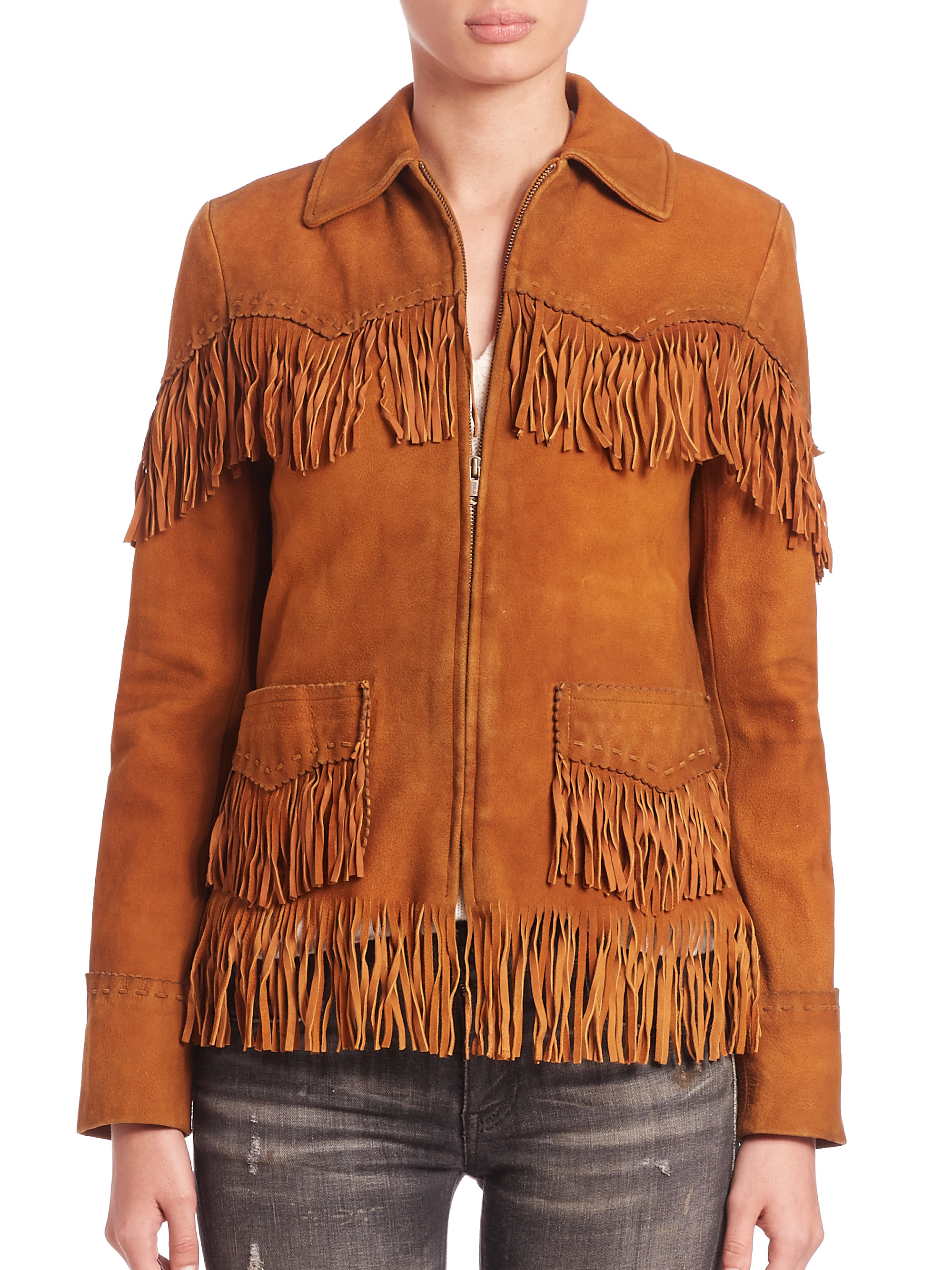 Polo Ralph Lauren Fringed Suede Jacket 
