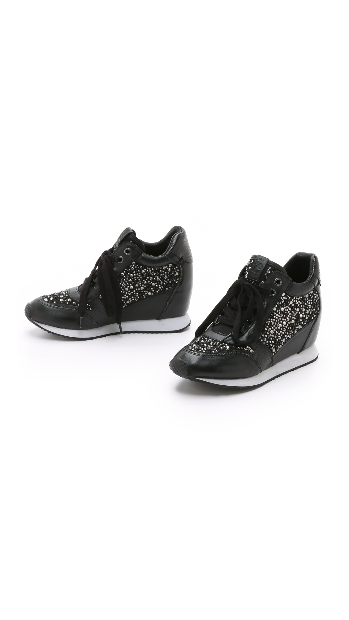 Ash Rhinestone Wedge Sneakers - Black | Lyst