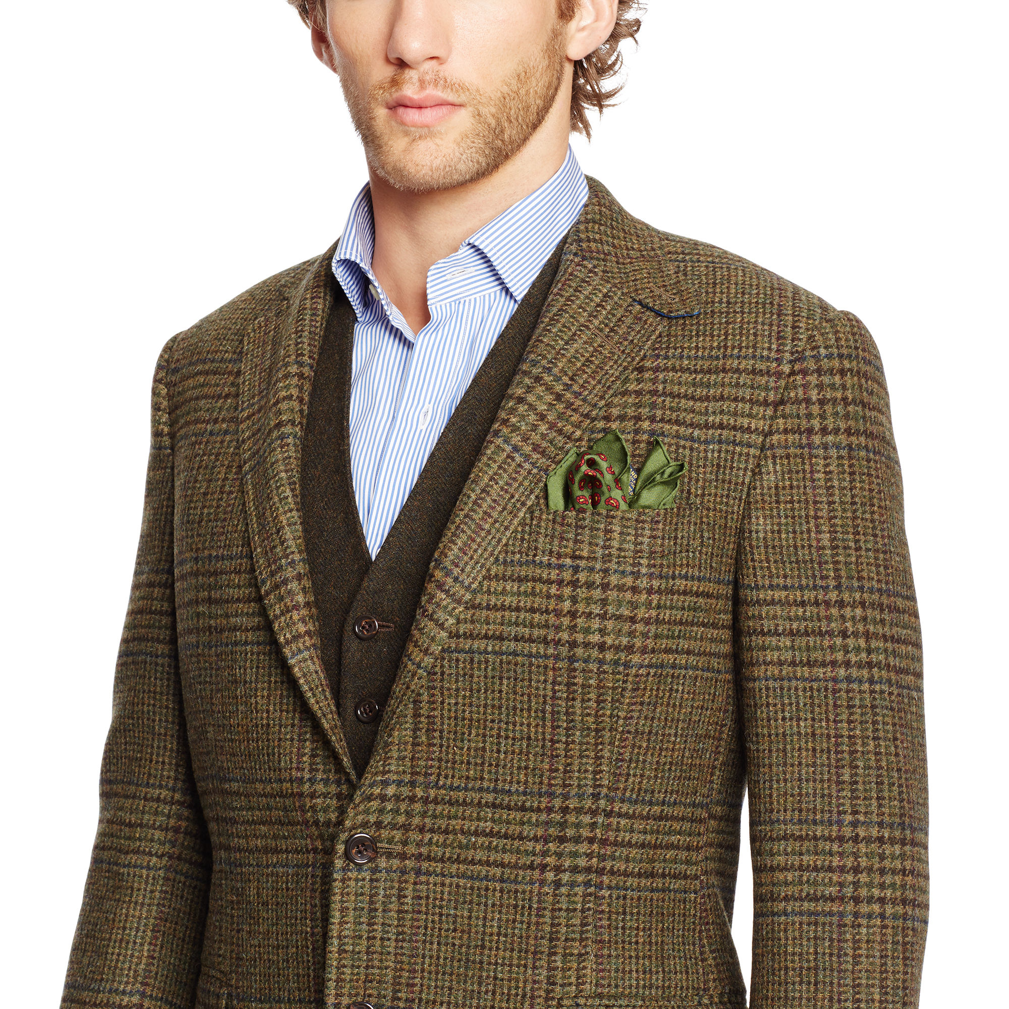 ralph lauren glen plaid blazer