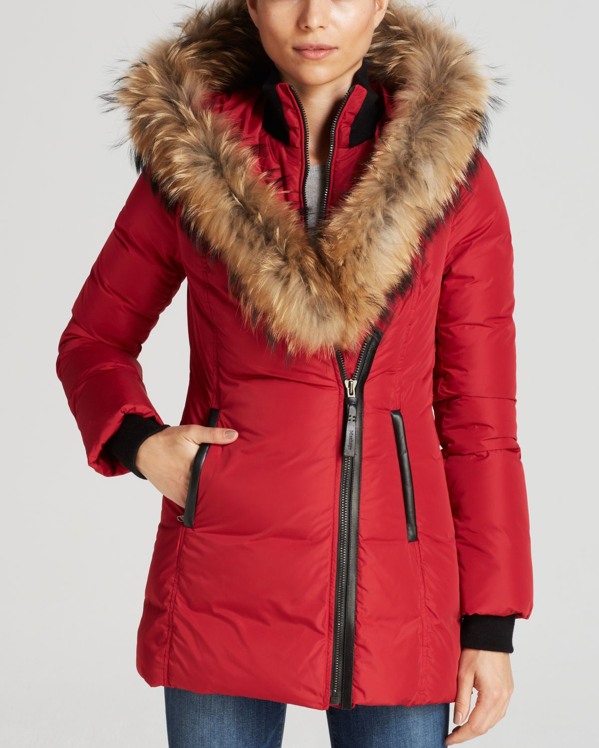 mackage adali fur trim down coat