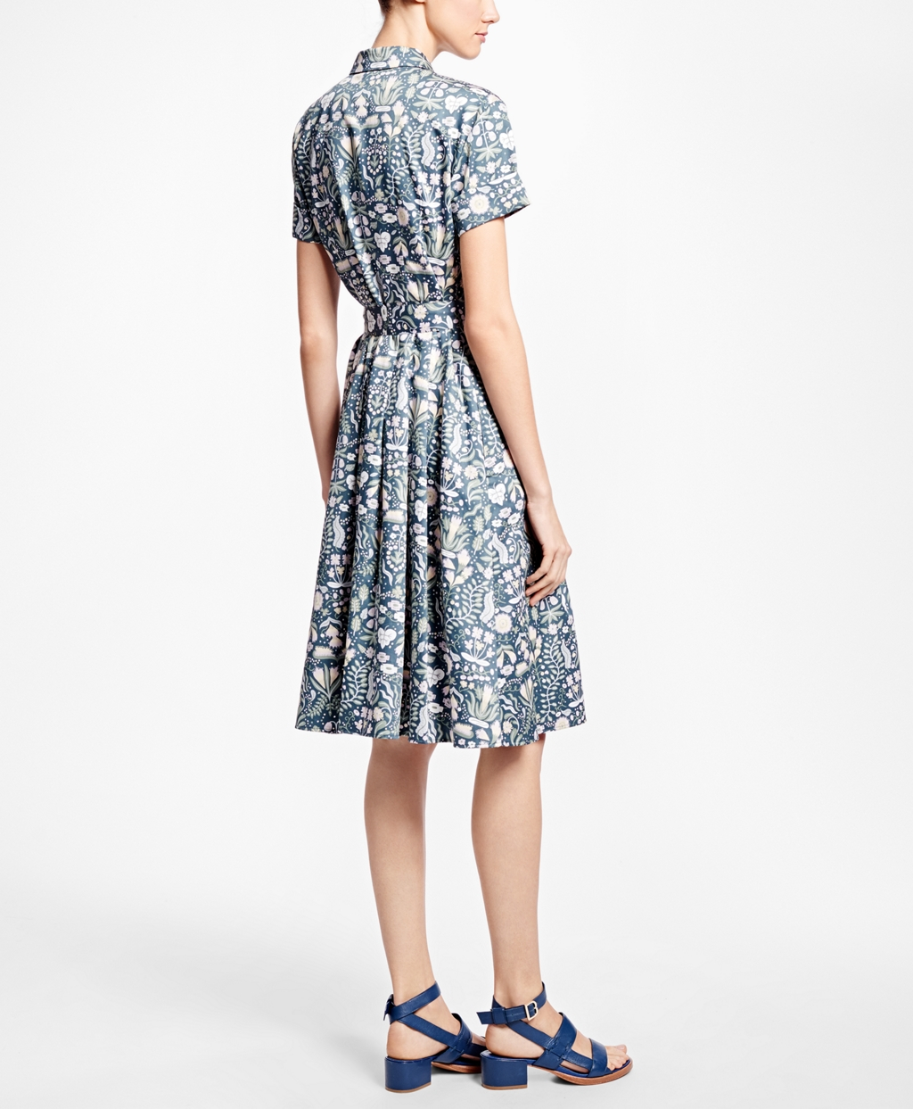 Brooks Brothers Cotton Sateen Print Shirt Dress in Black Lyst