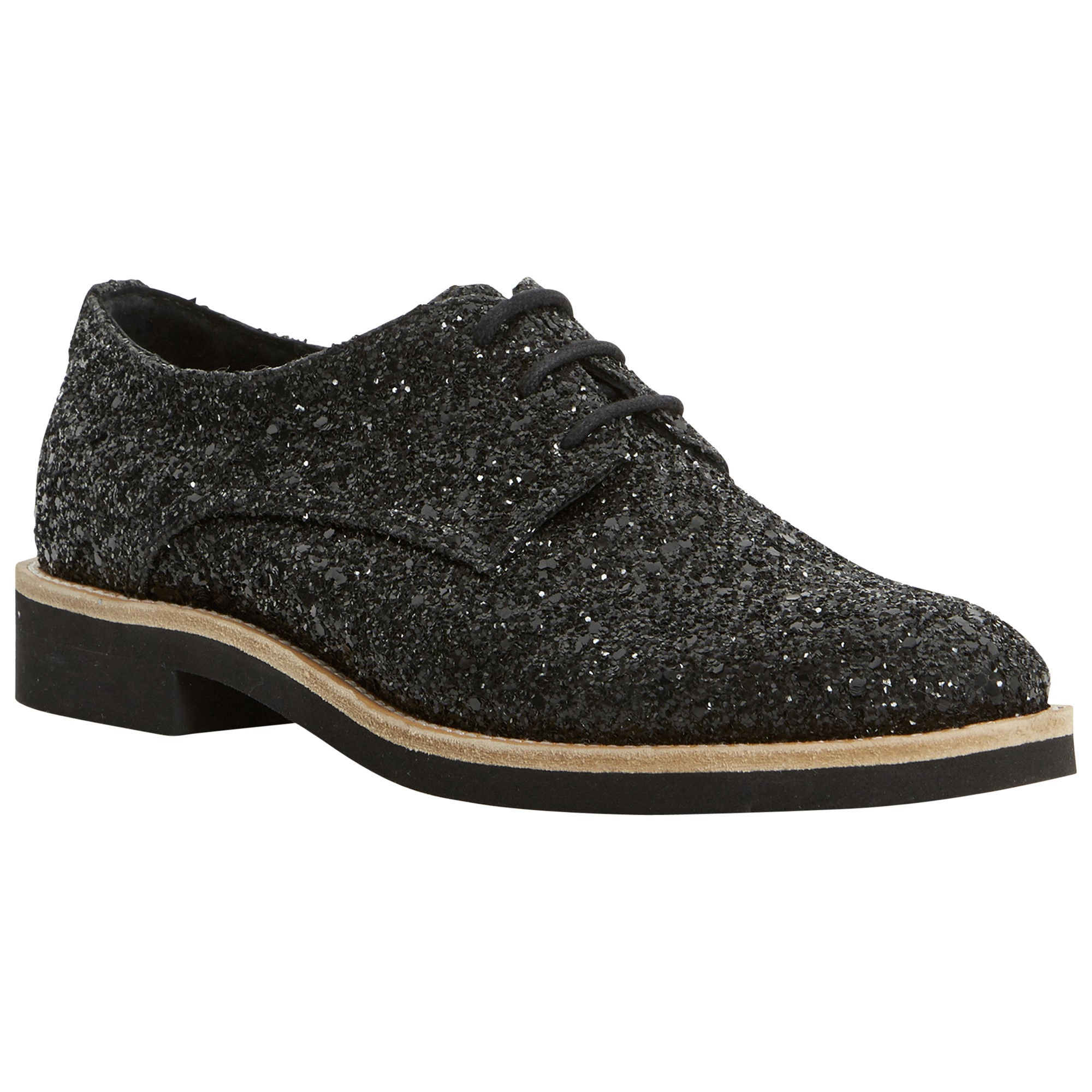 Dune Leni Glitter Brogues in Black 