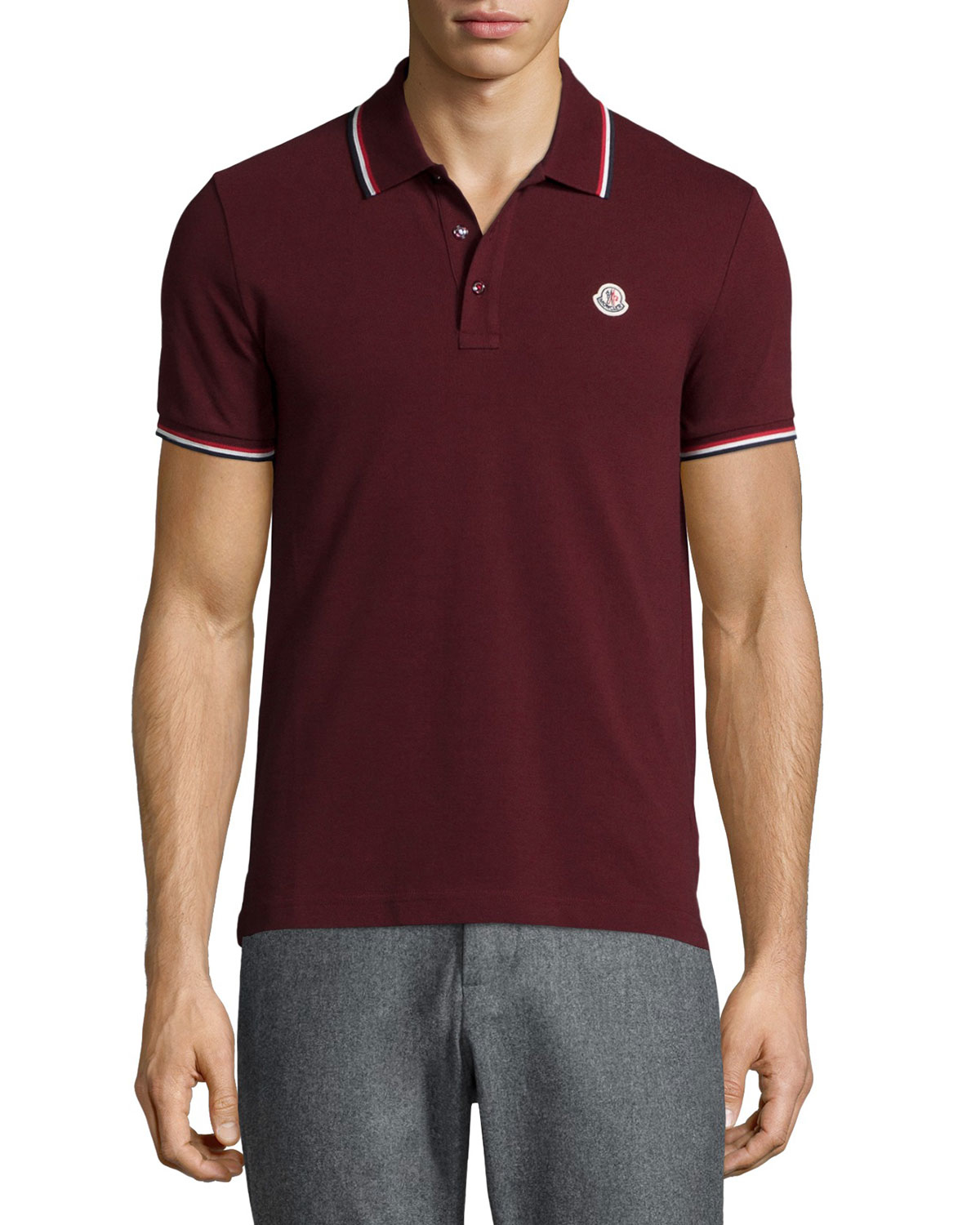 Moncler Short-sleeve Tape-tipped Polo 
