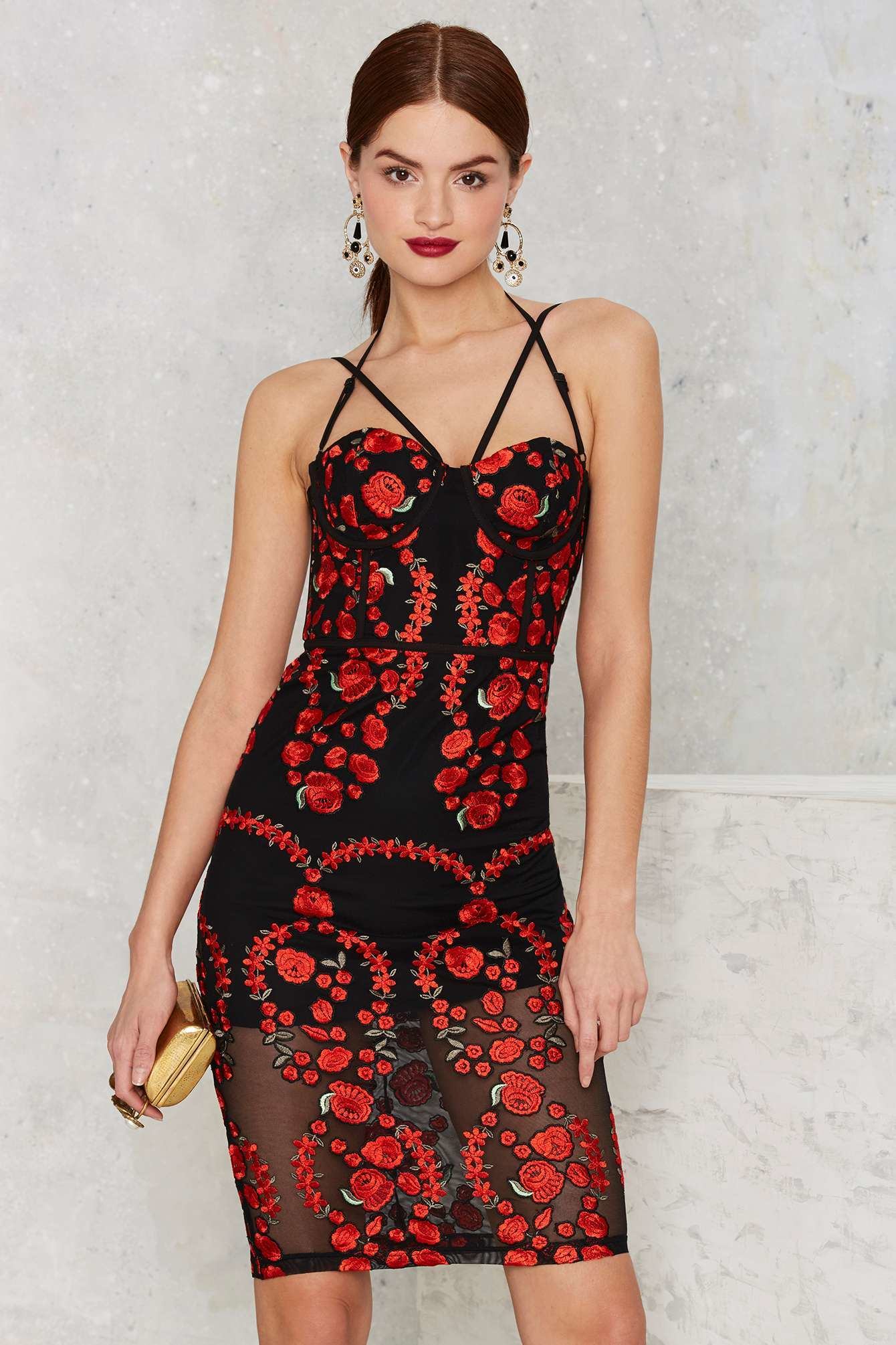 Lyst Nasty gal Sworn To Secrecy Embroidered Dress in Black