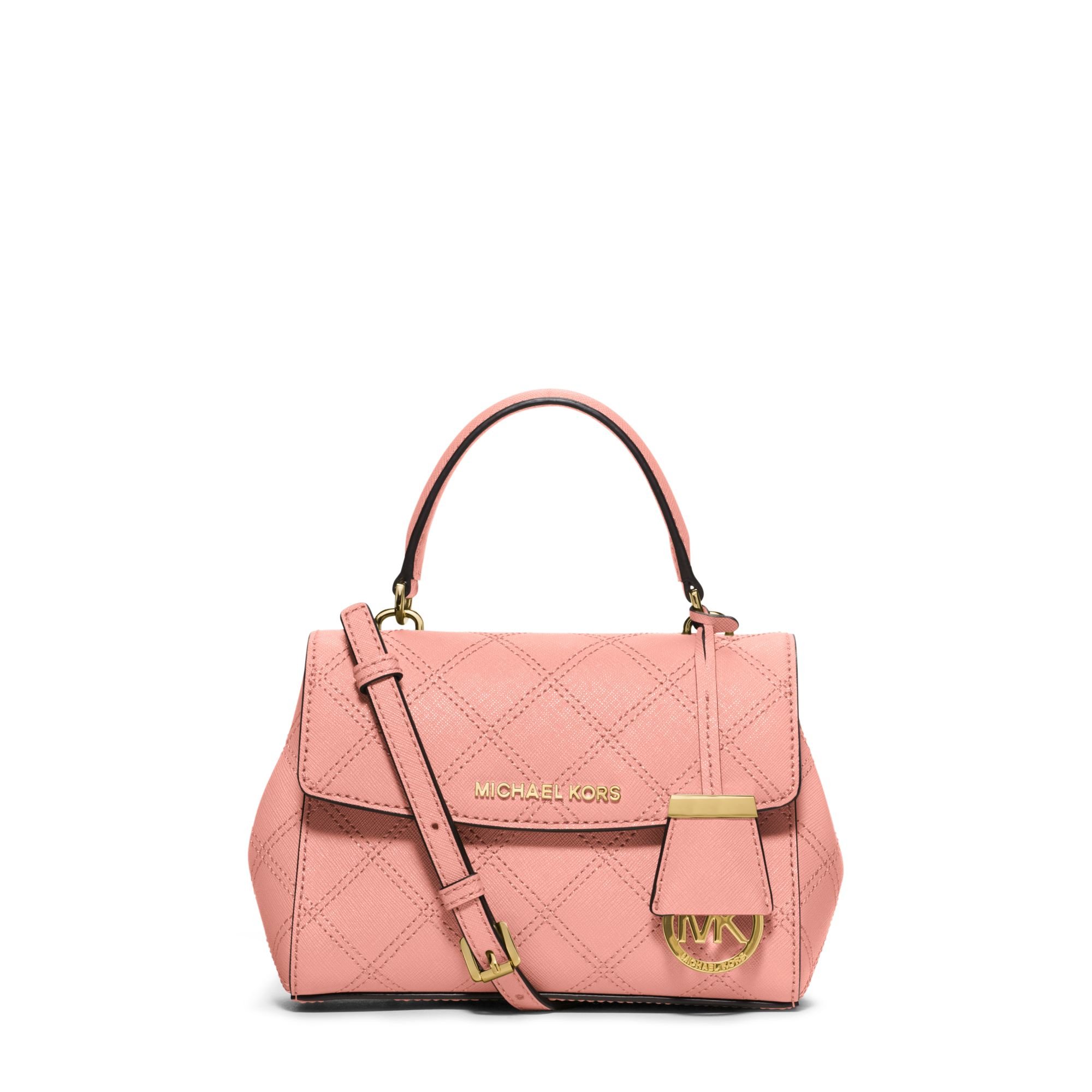 Michael Kors Ava Extra-small Saffiano Leather Crossbody in Pink - Lyst