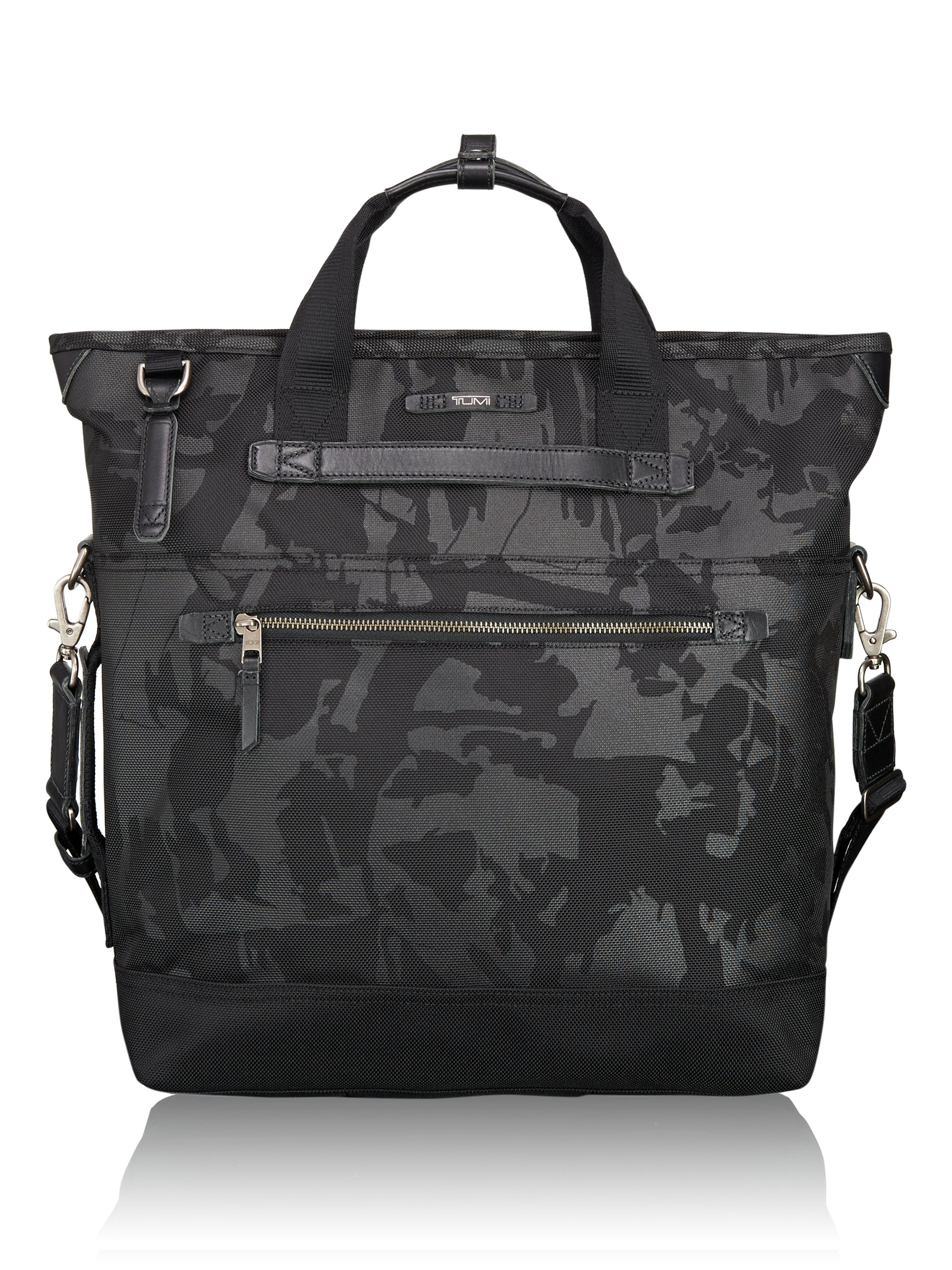 Tumi Dalston Perch Leather-trimmed Backpack in Black for Men - Lyst