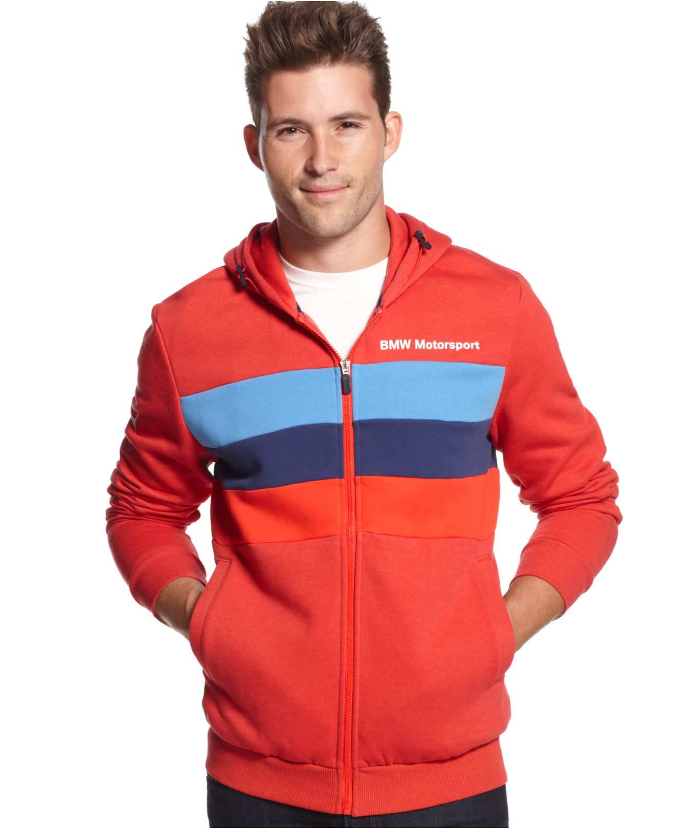 puma bmw motorsport full zip fleece hoodie