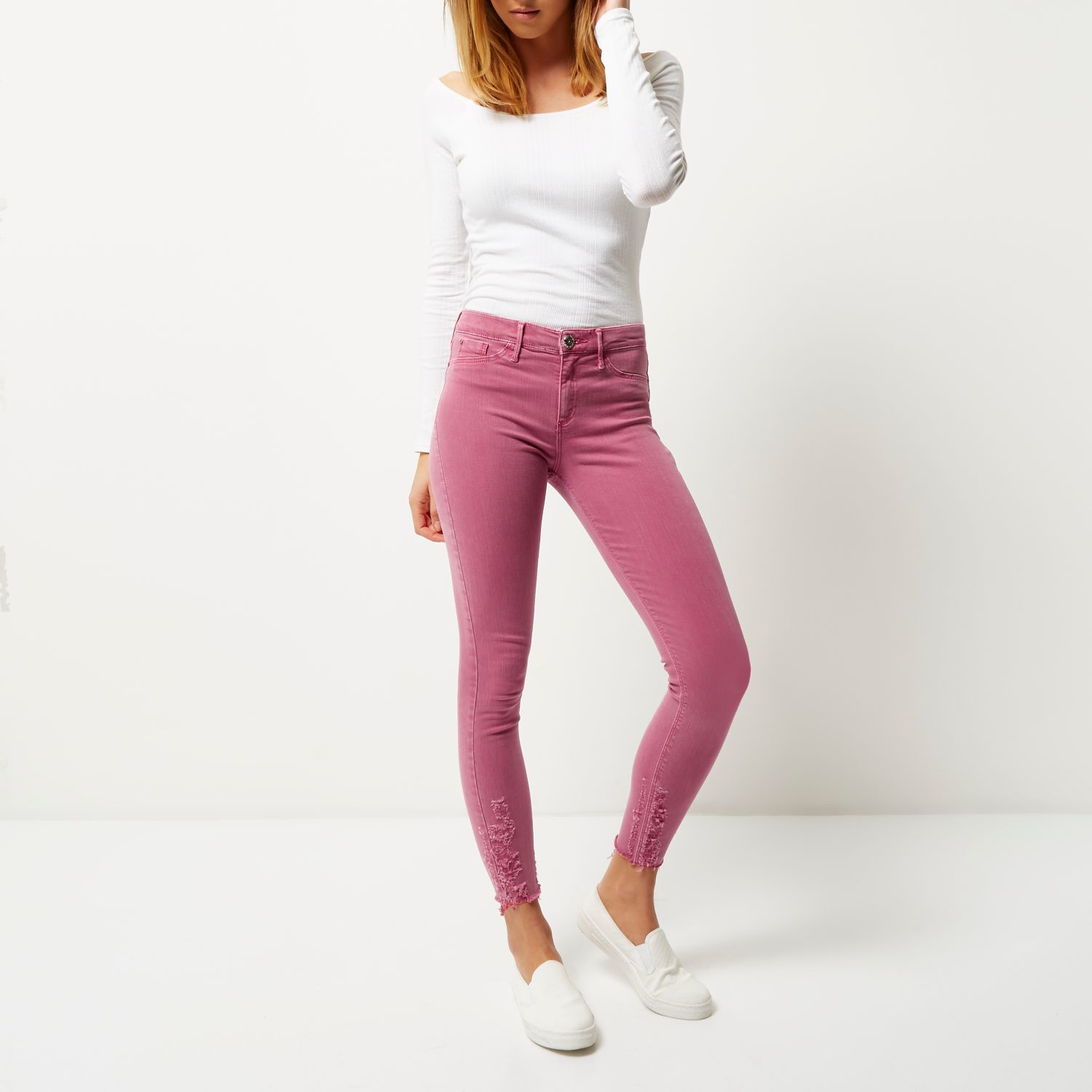 river island pink jeans