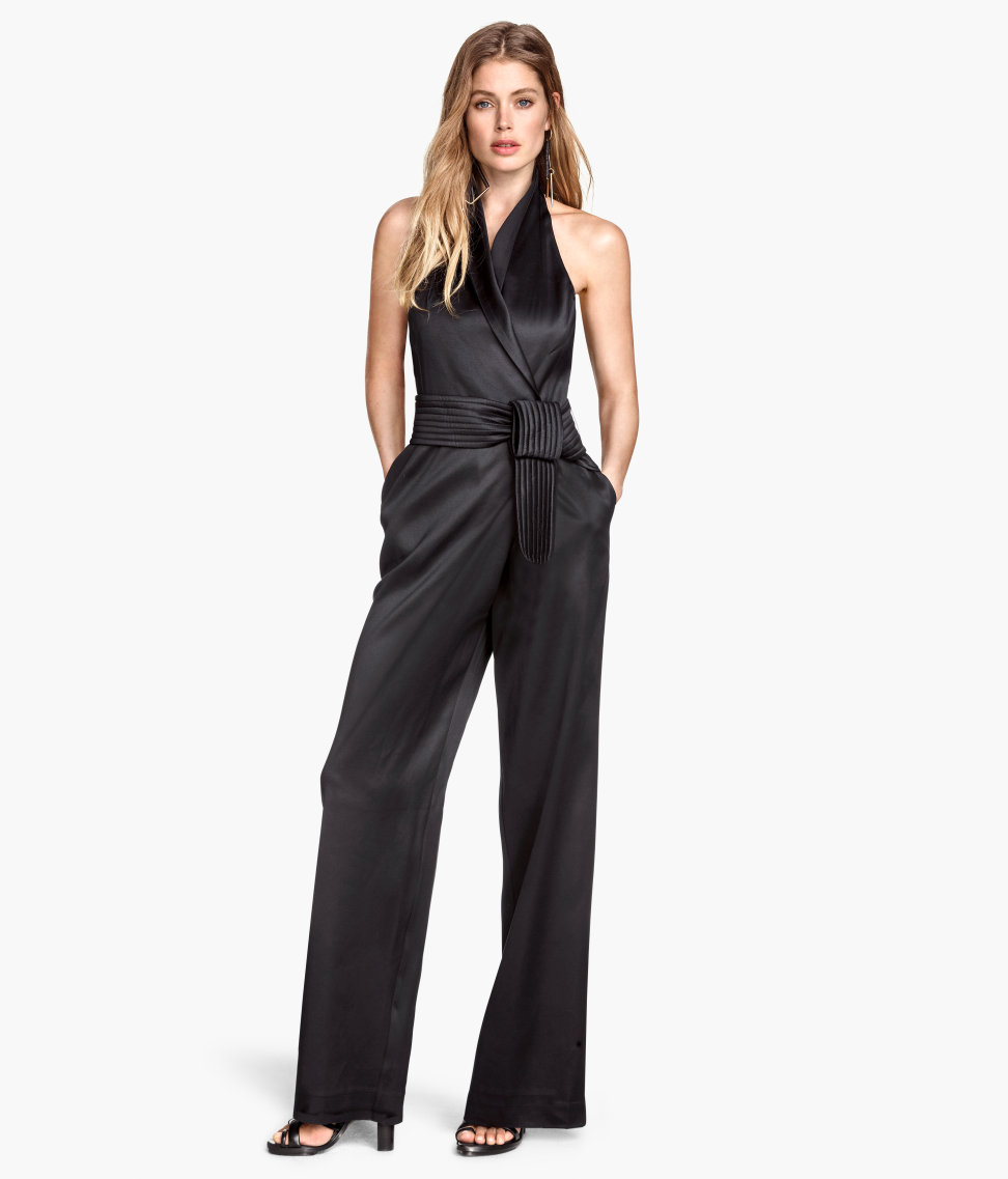 h&m satin jumpsuit