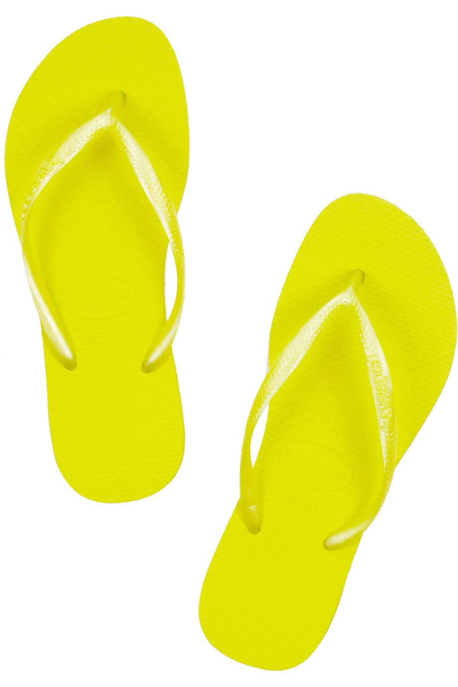 yellow rubber flip flops