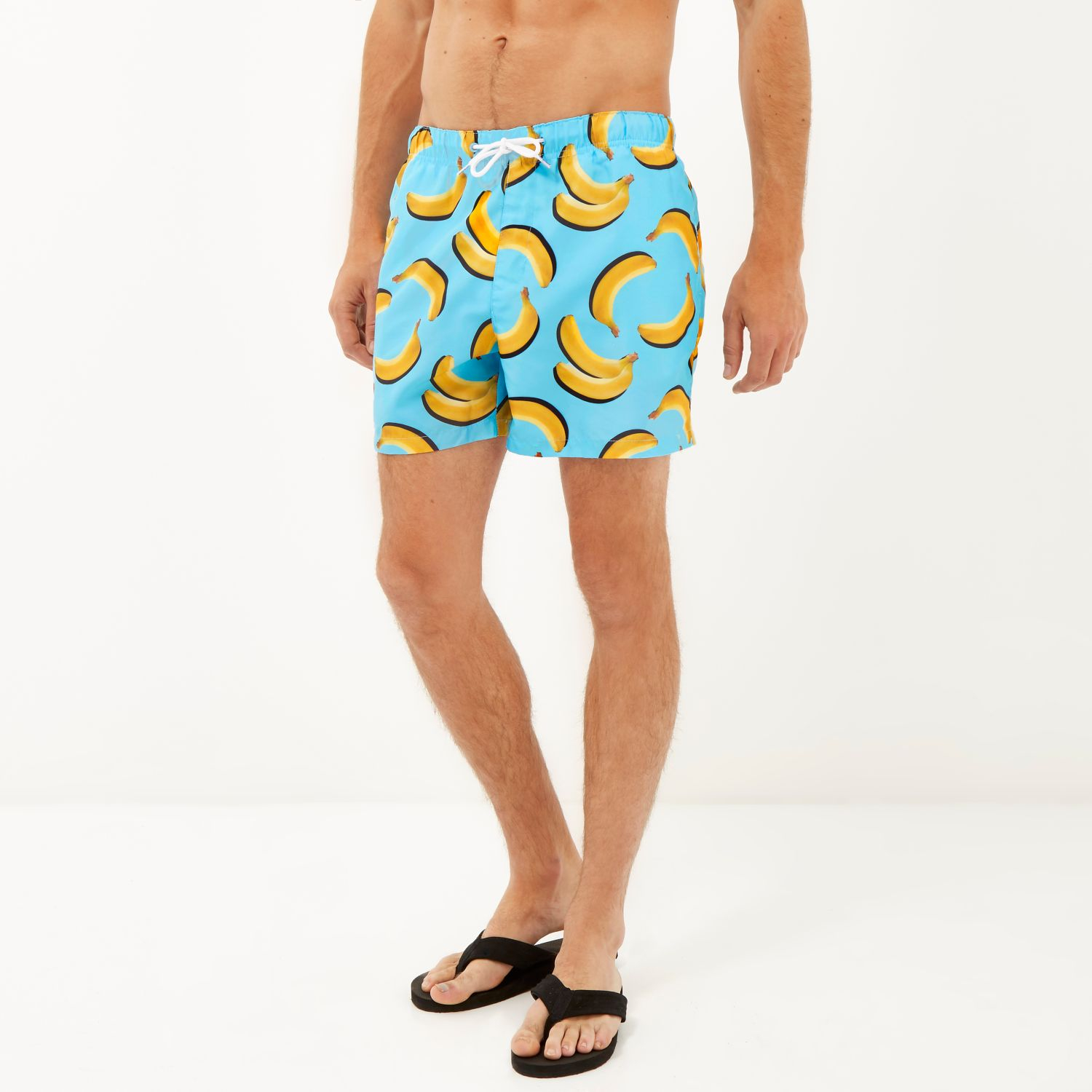 banana print swim trunks
