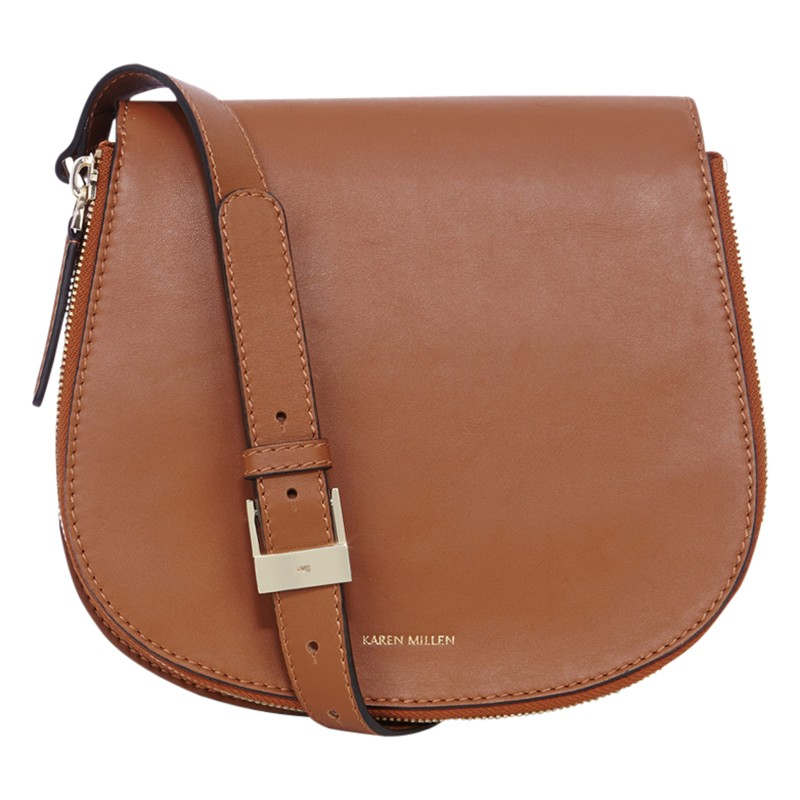 Karen Millen Structured Satchel Handbag In Tan Brown Lyst