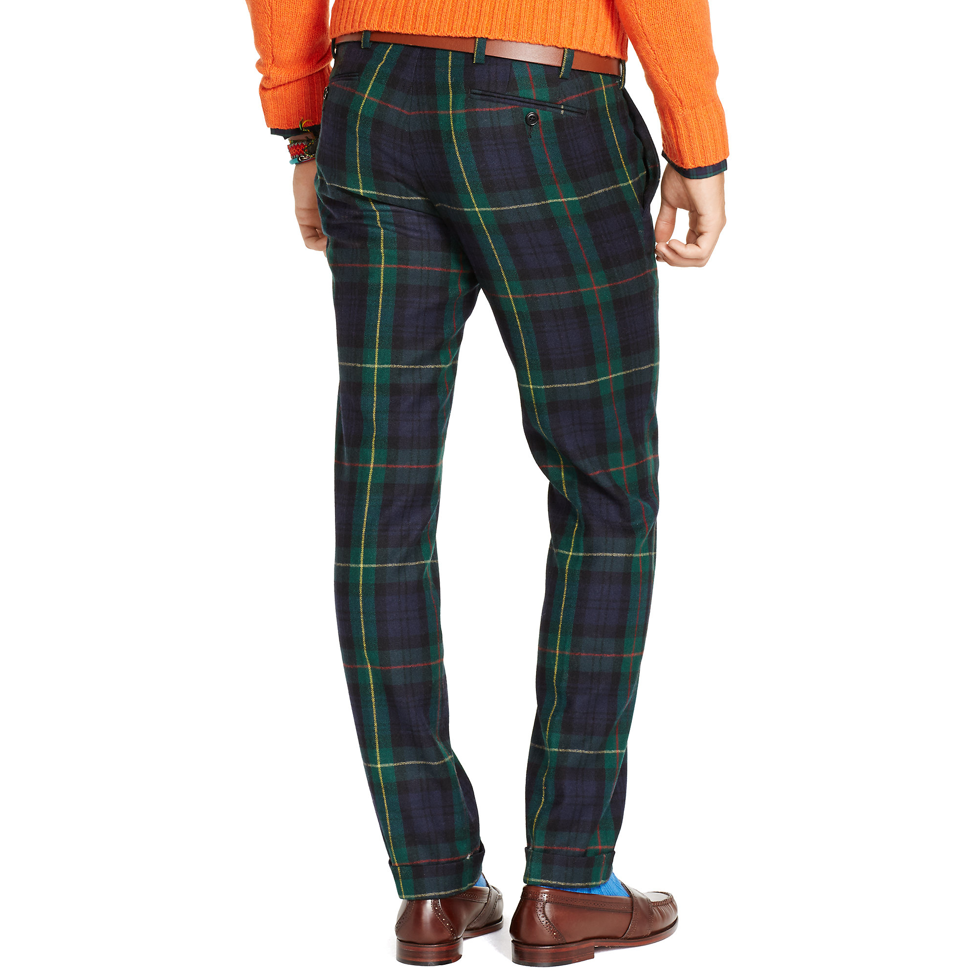 Ralph Lauren Slim-Fit Tartan Wool Pant in Green for Men | Lyst