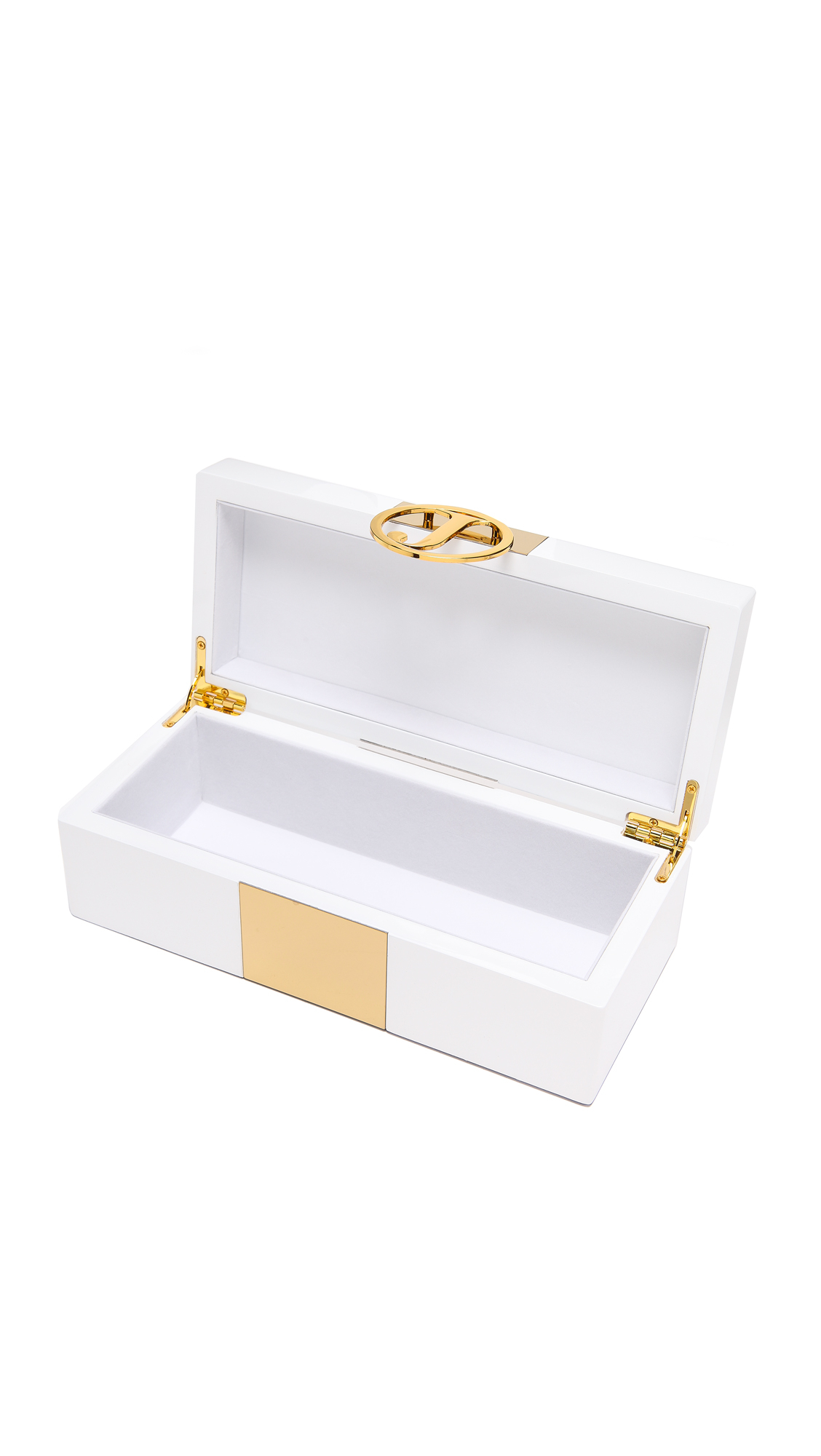 C. Wonder Monogram Jewelry Box Gold in White