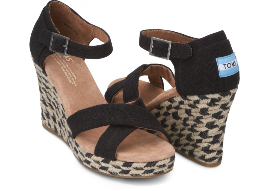 toms black wedges