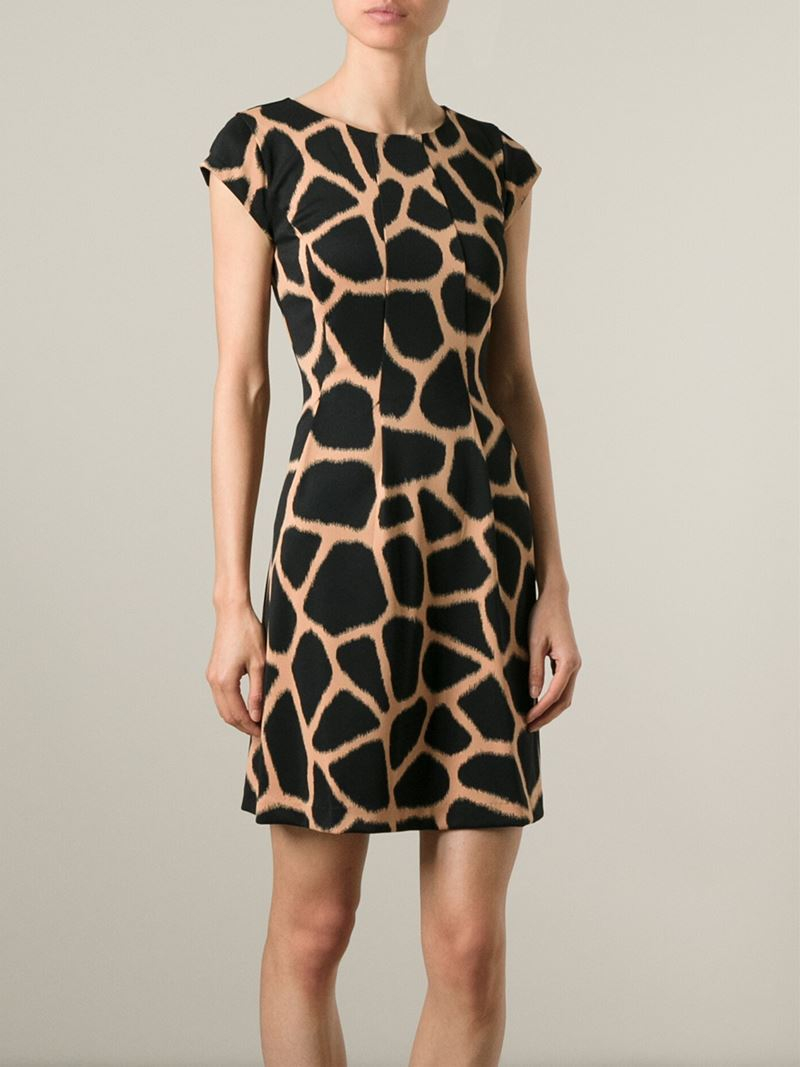 MICHAEL Michael Kors Giraffe Print Dress in Black | Lyst