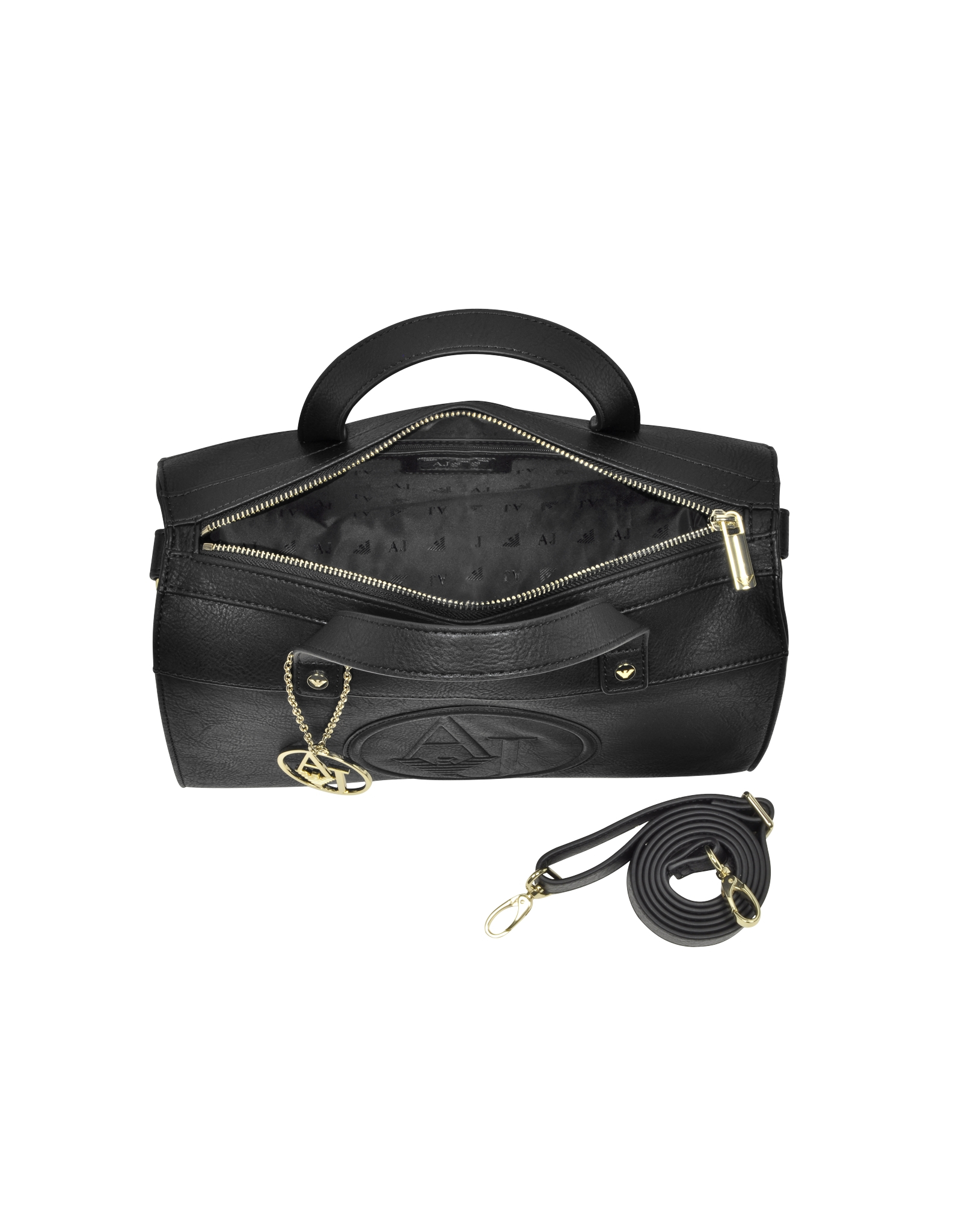 Lyst Armani Jeans Black Eco Leather Bowling Bag In Gallery Women S Bowling Bags