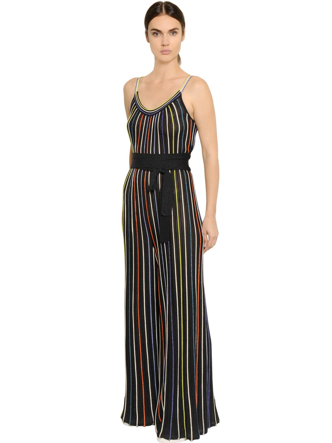 Lyst M Missoni Vertical Stripes Lurex Knit Jumpsuit