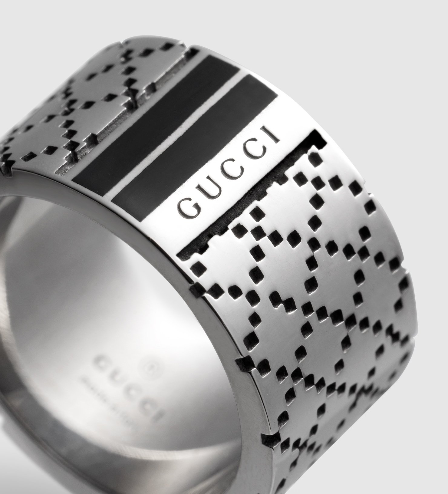 Gucci Diamantissima Wide Ring In Sterling Silver in Metallic for Men | Lyst