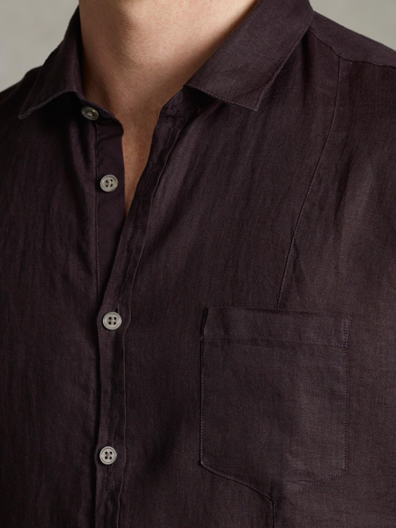 John varvatos Slim Fit Linen Button-up Shirt in Brown for Men | Lyst