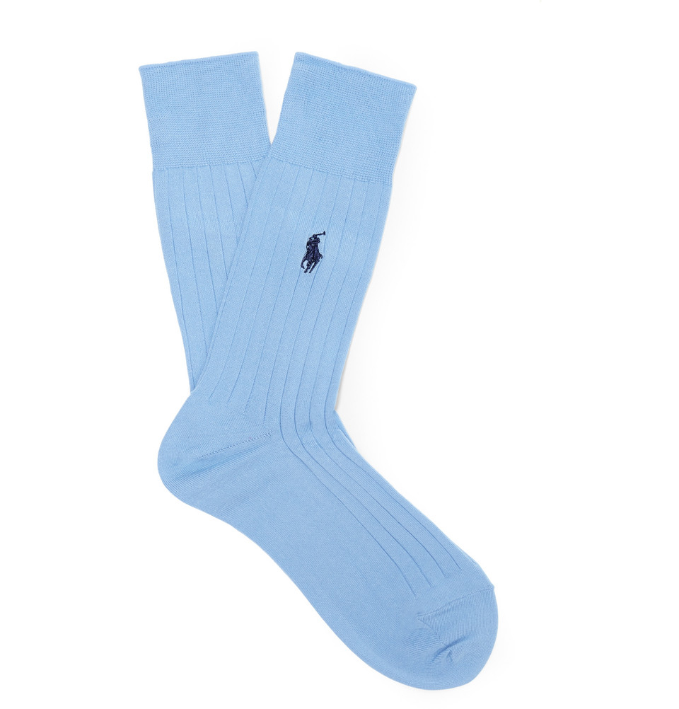 Polo Ralph Lauren Ribbed CottonBlend Socks in Blue for Men Lyst