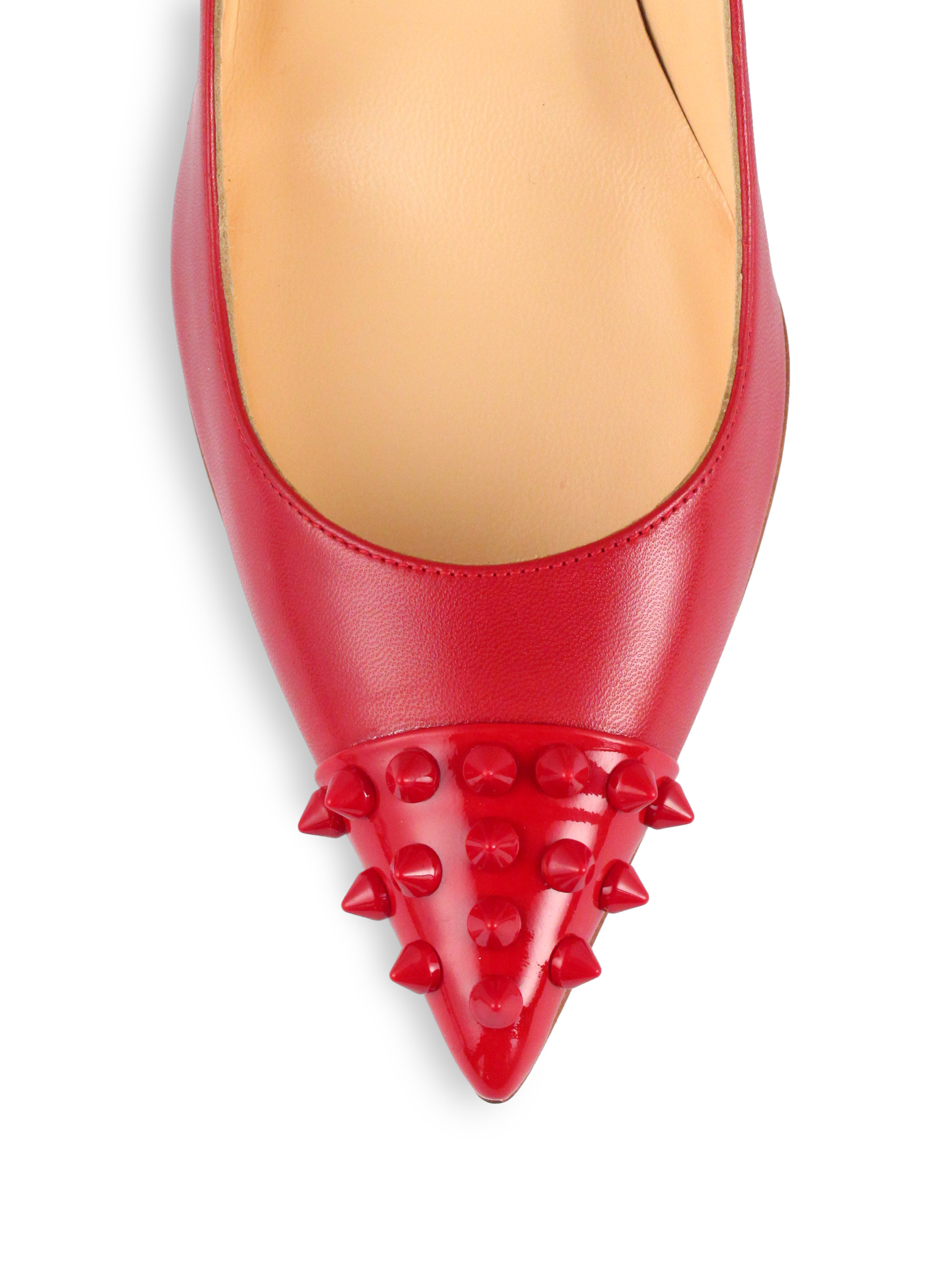 louboutin shoes price - Christian louboutin Geo 85 Spiked Leather Pumps in Red | Lyst