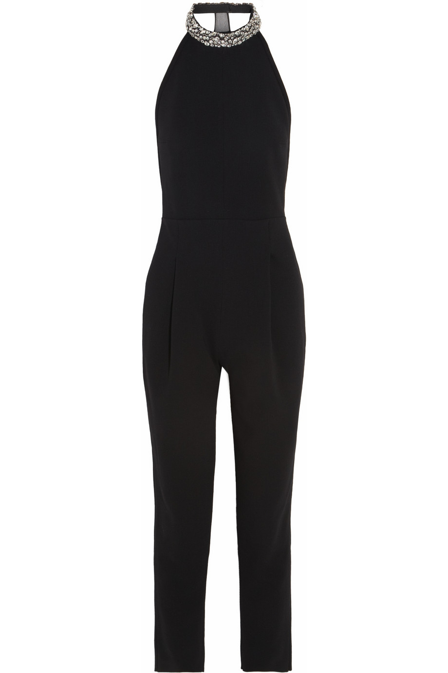 Emilio Pucci Crystal-embellished Woolblend Jumpsuit in Black | Lyst