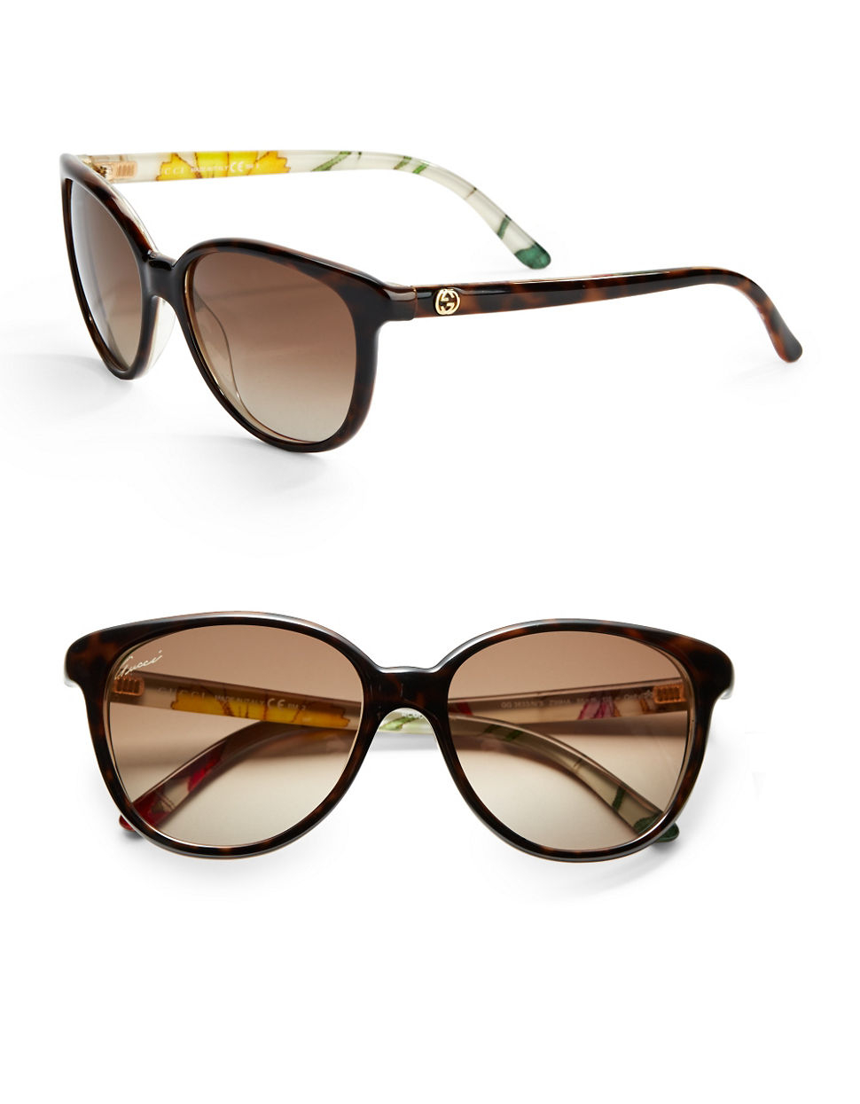 55mm round sunglasses gucci